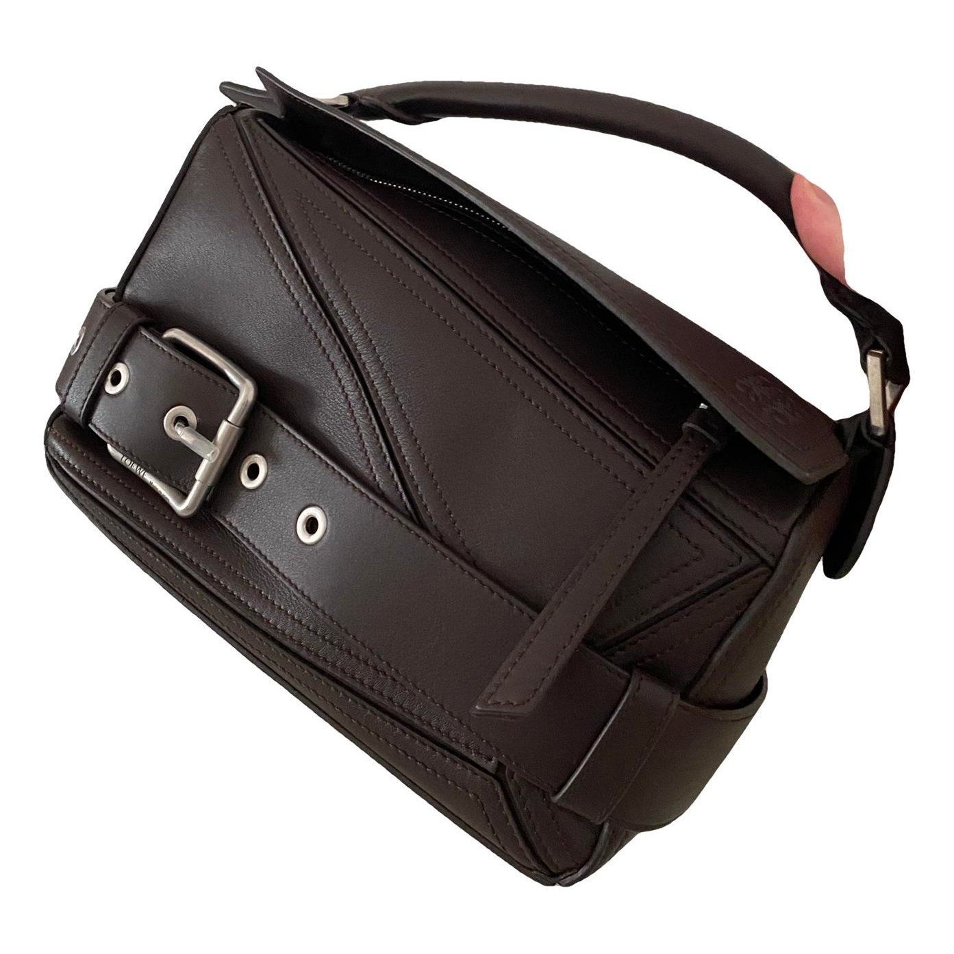 Puzzle leather handbag