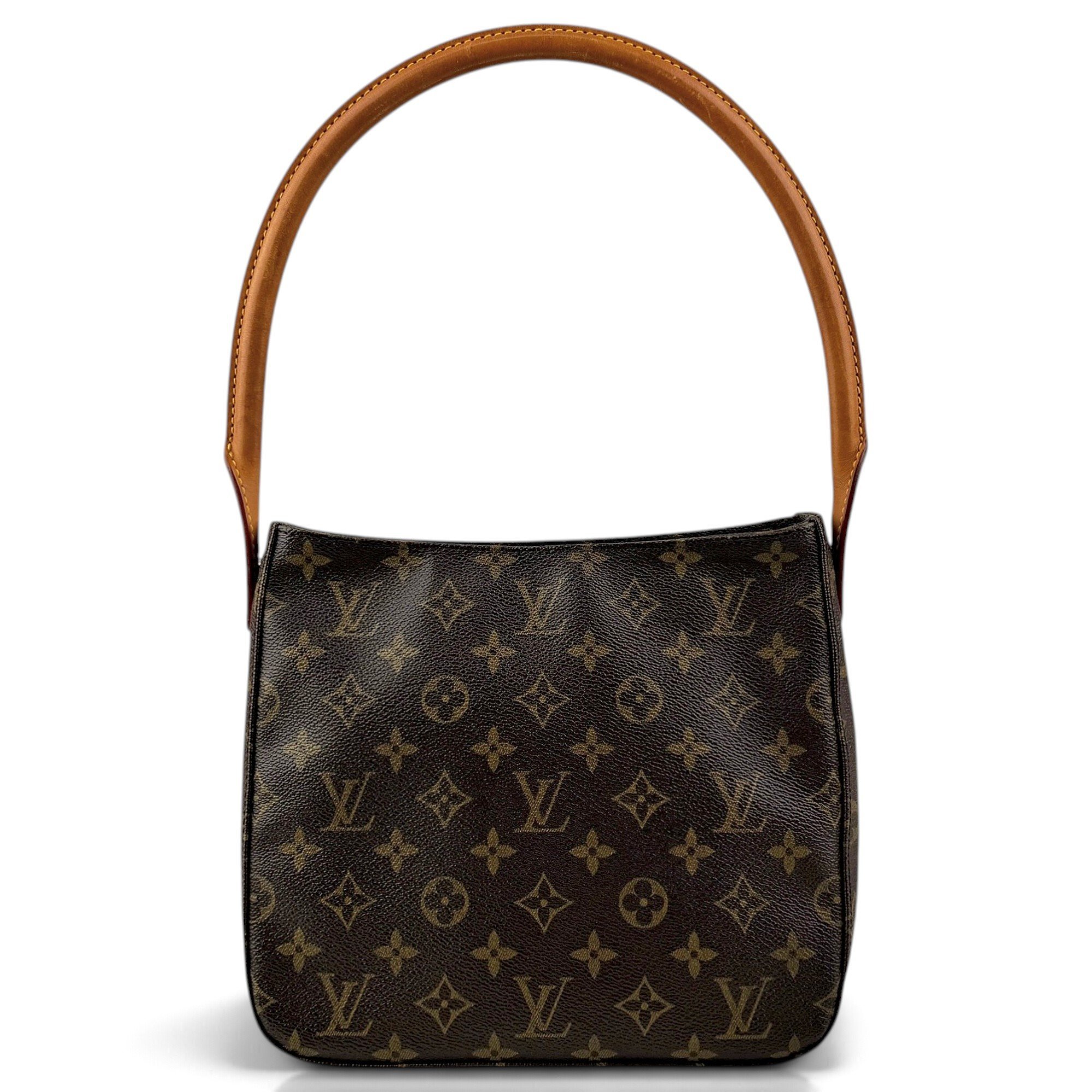 Looping leather handbag