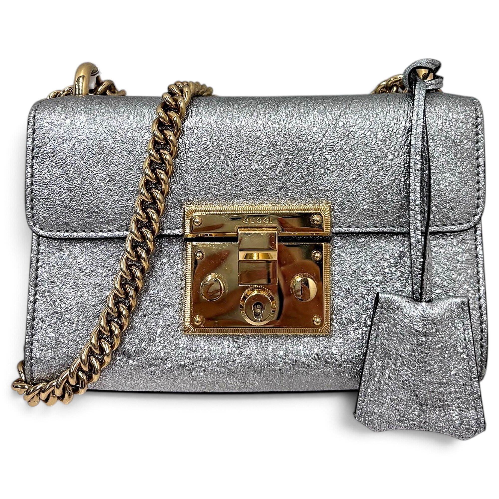 Padlock leather handbag