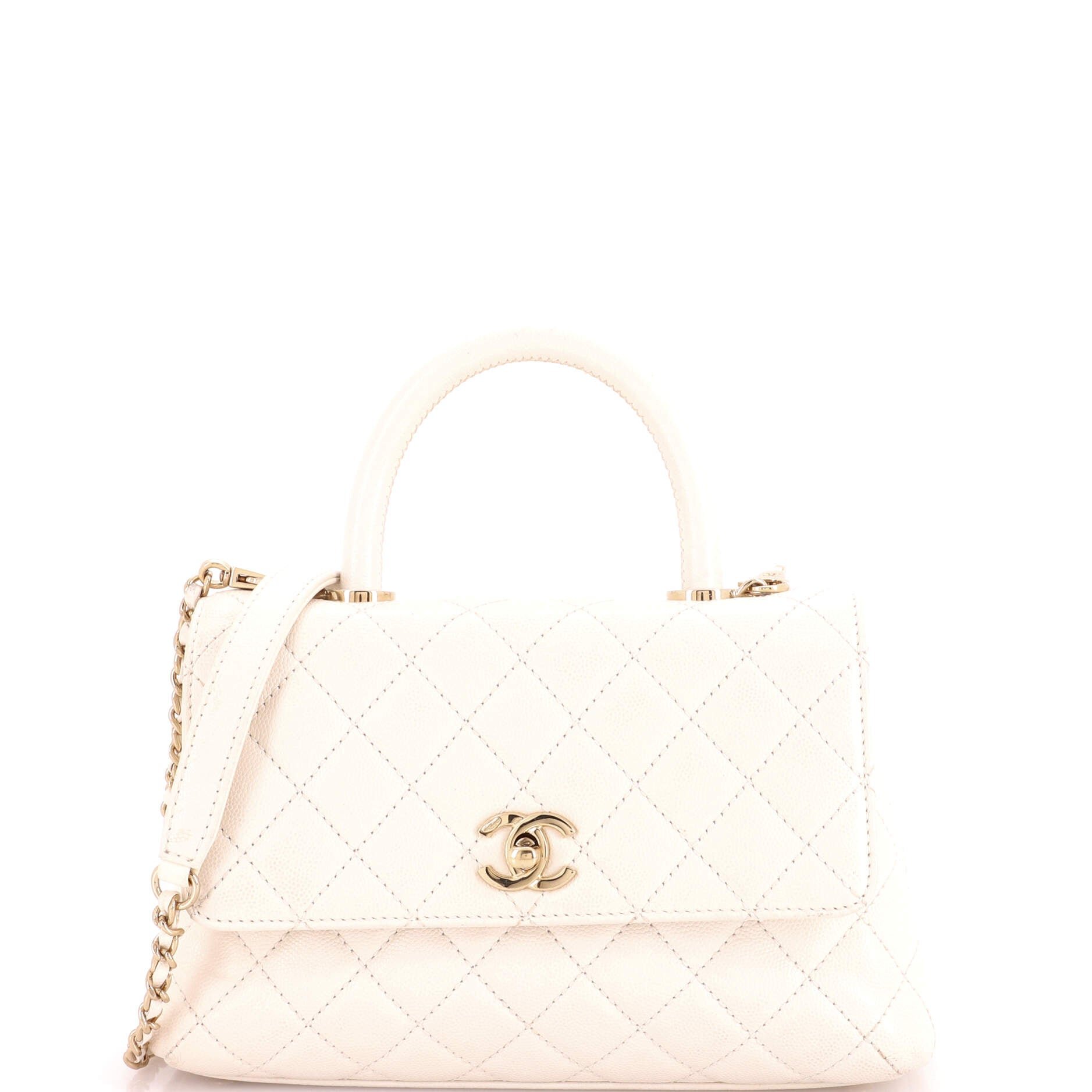 Coco Top Handle Bag Quilted Caviar Mini