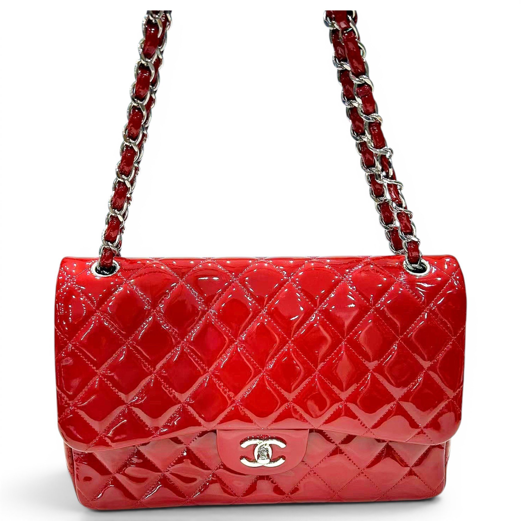 Trendy CC Flap patent leather handbag