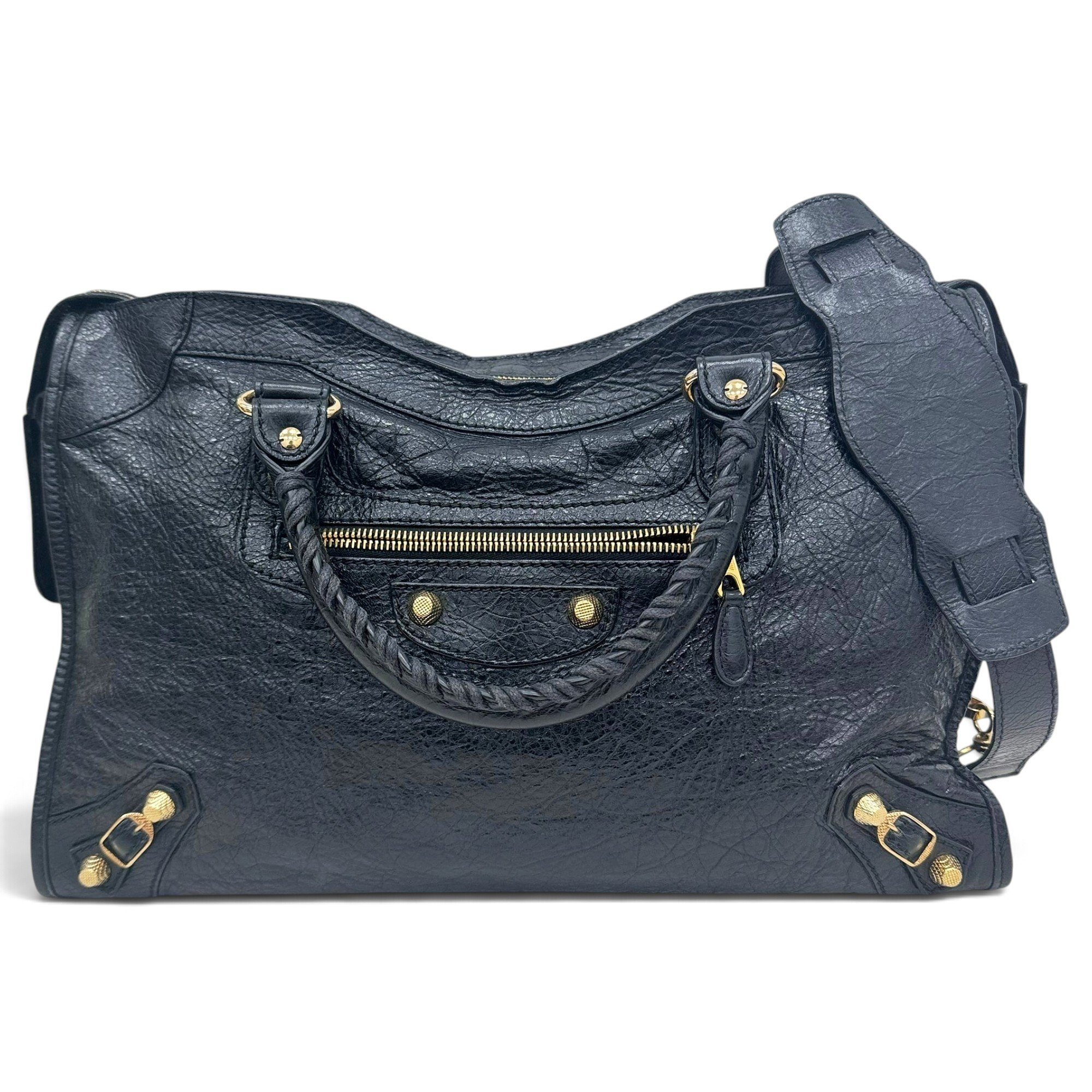 City leather handbag