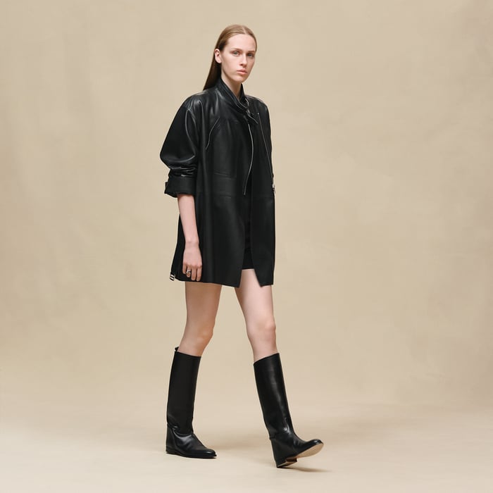 Noir Manteau Court Inspiration Parka
