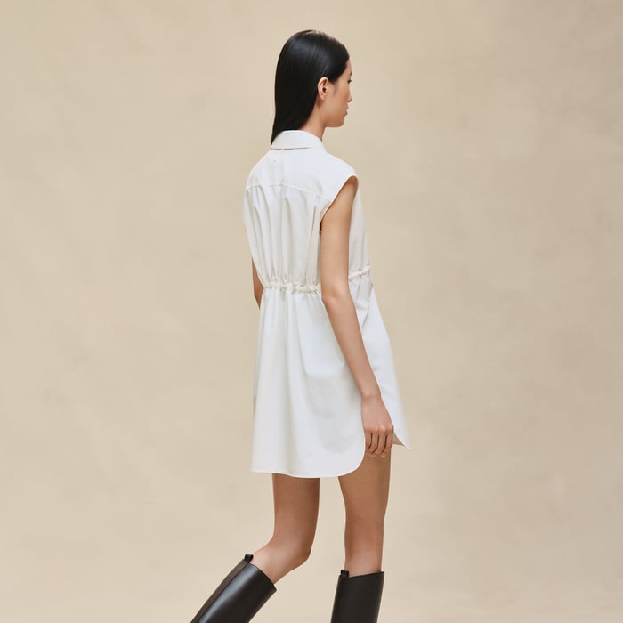 Blanc Cassé Sleeveless Drawstring Shirt