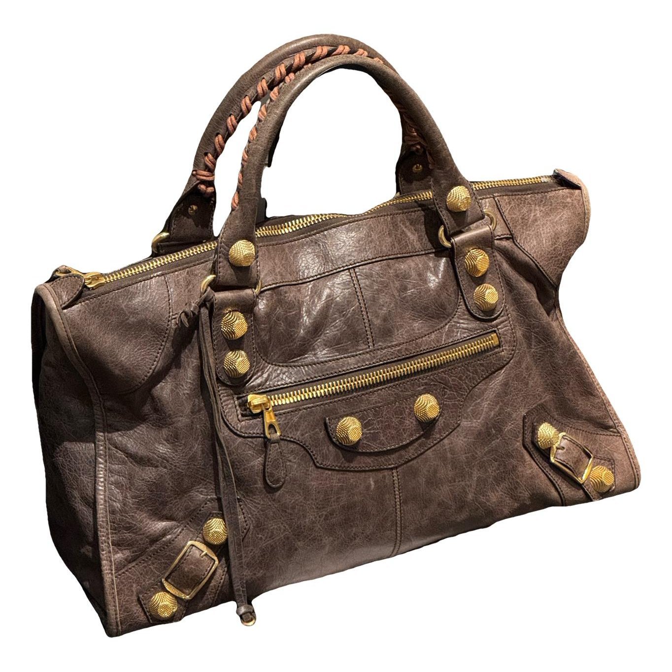 City leather handbag