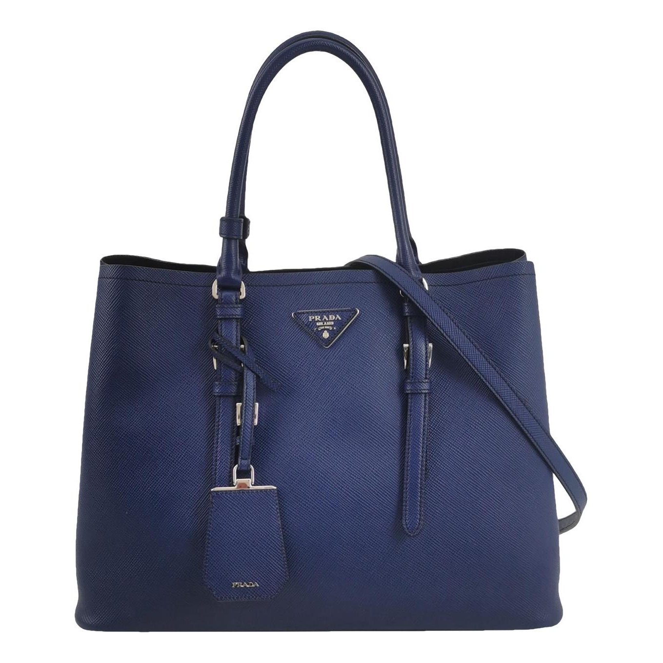 Double leather handbag