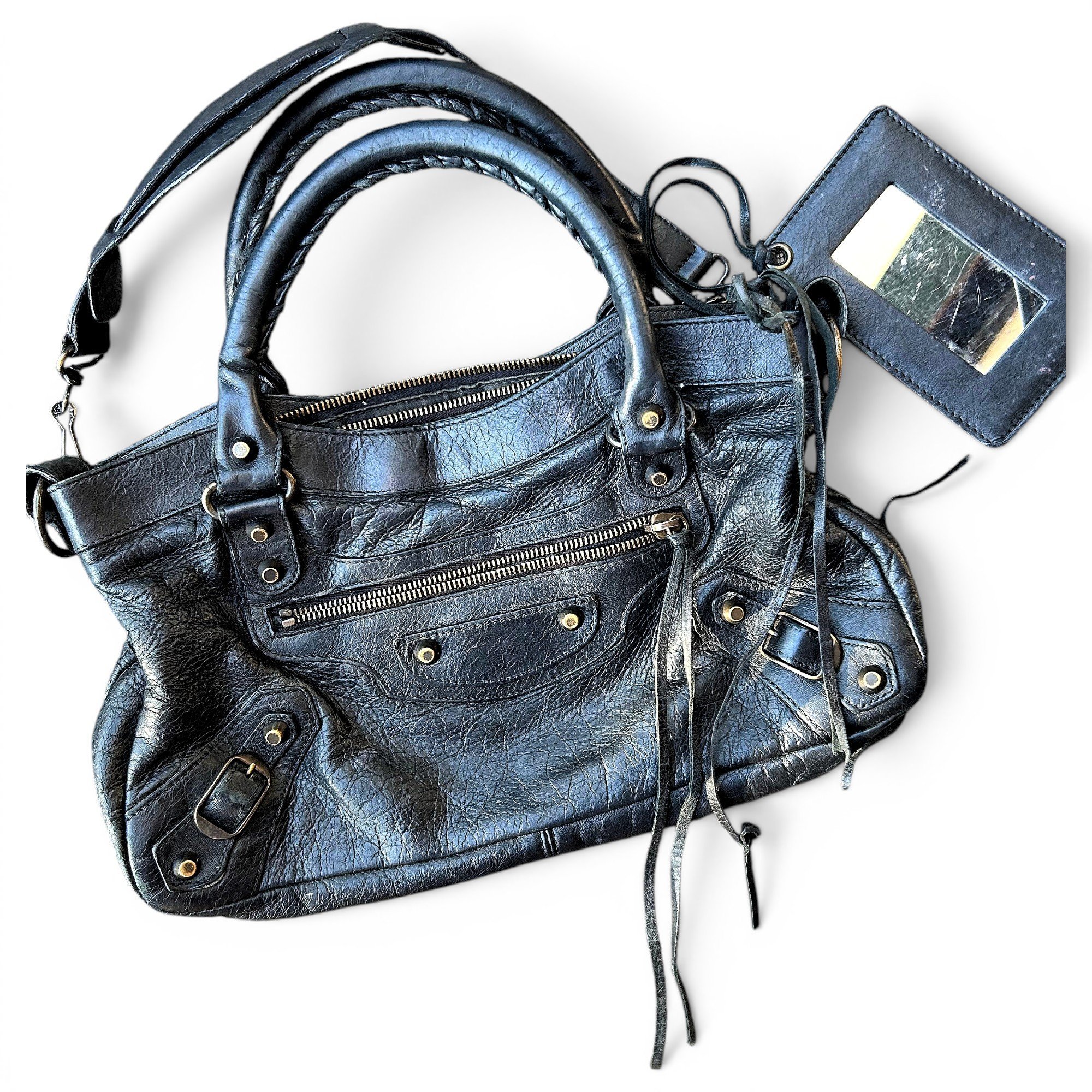 First leather handbag