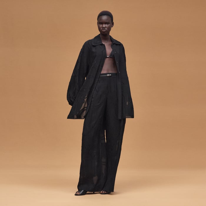 Noir "En Desordre Fils Coupes" Wide Shirt