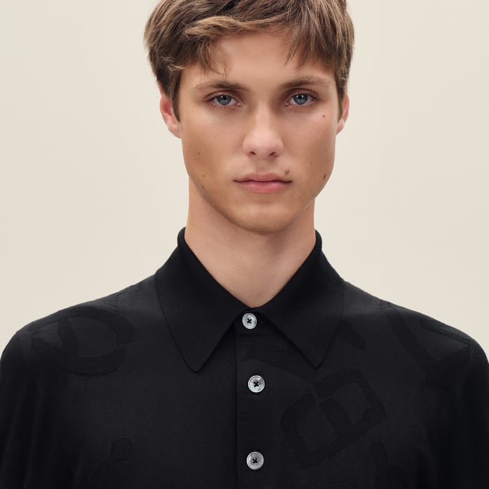 Noir "Calligraphie Equestre" Polo Shirt