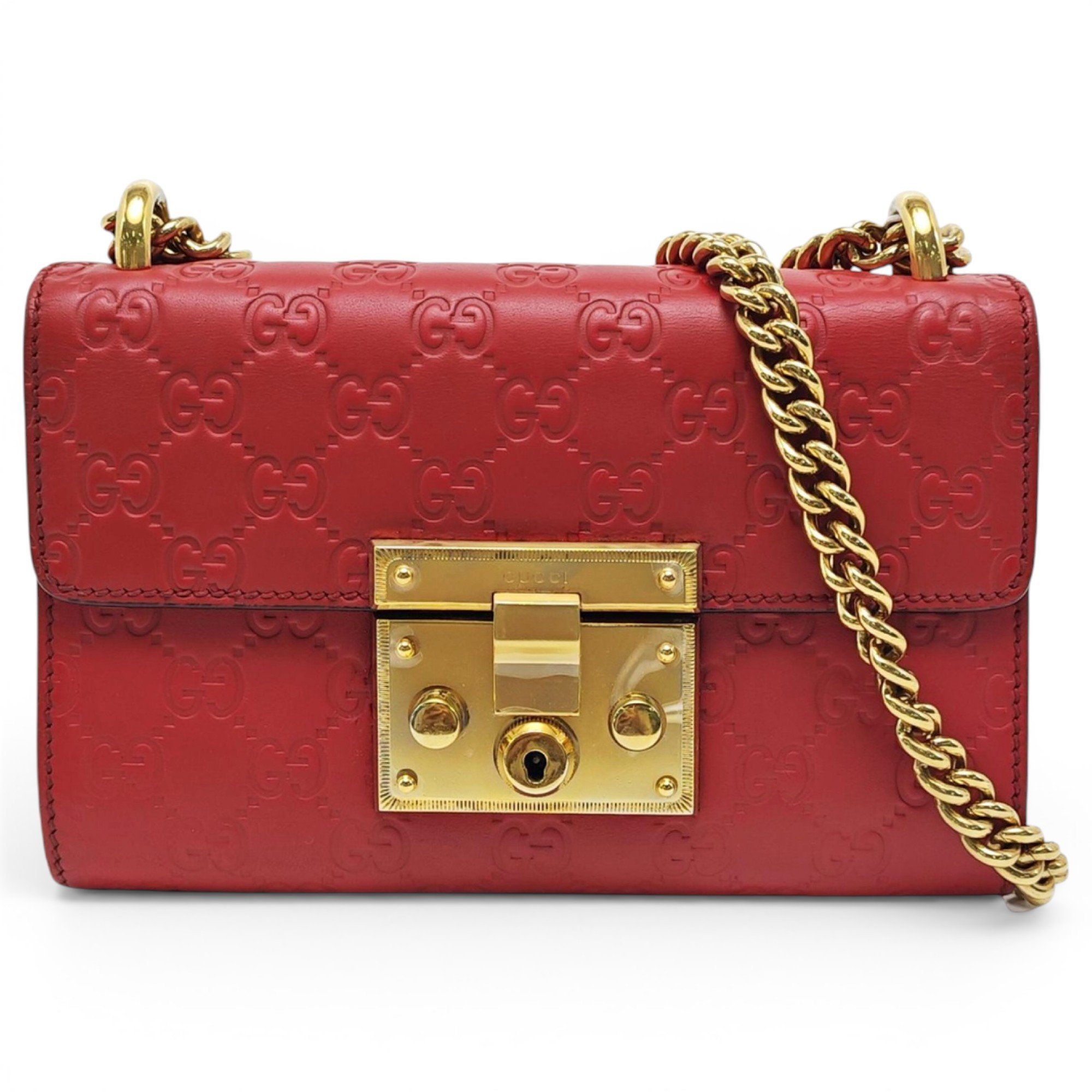 Padlock leather handbag
