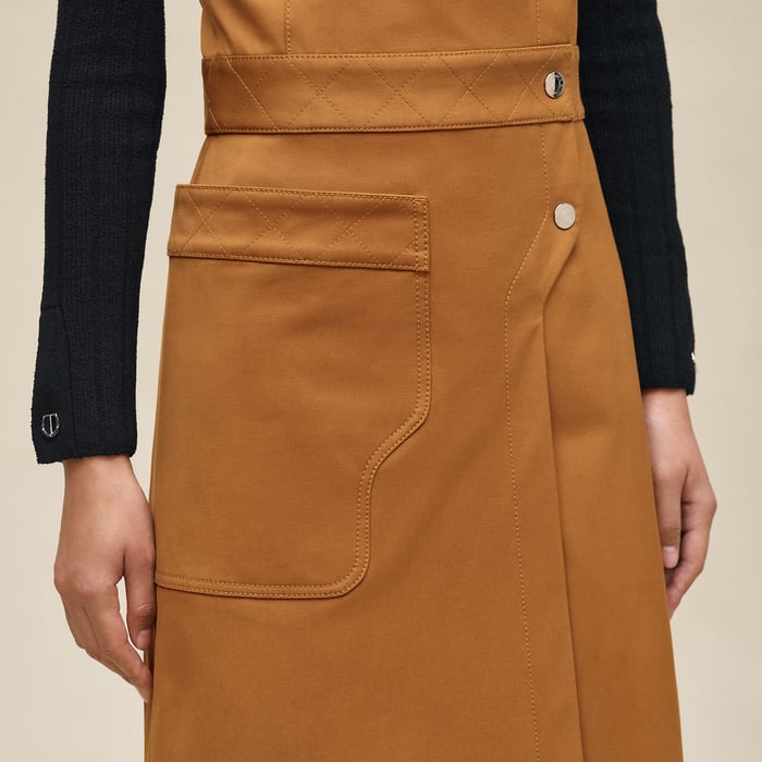 Marron Ocre Wraparound Dress
