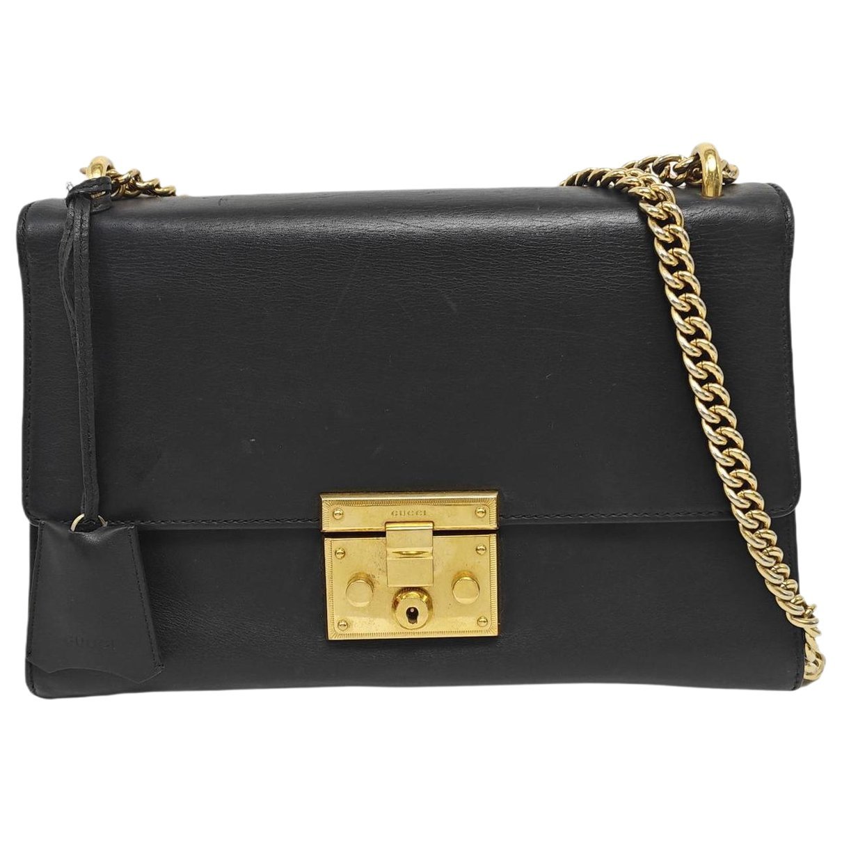 Padlock leather handbag