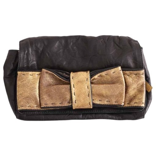 Leather clutch bag