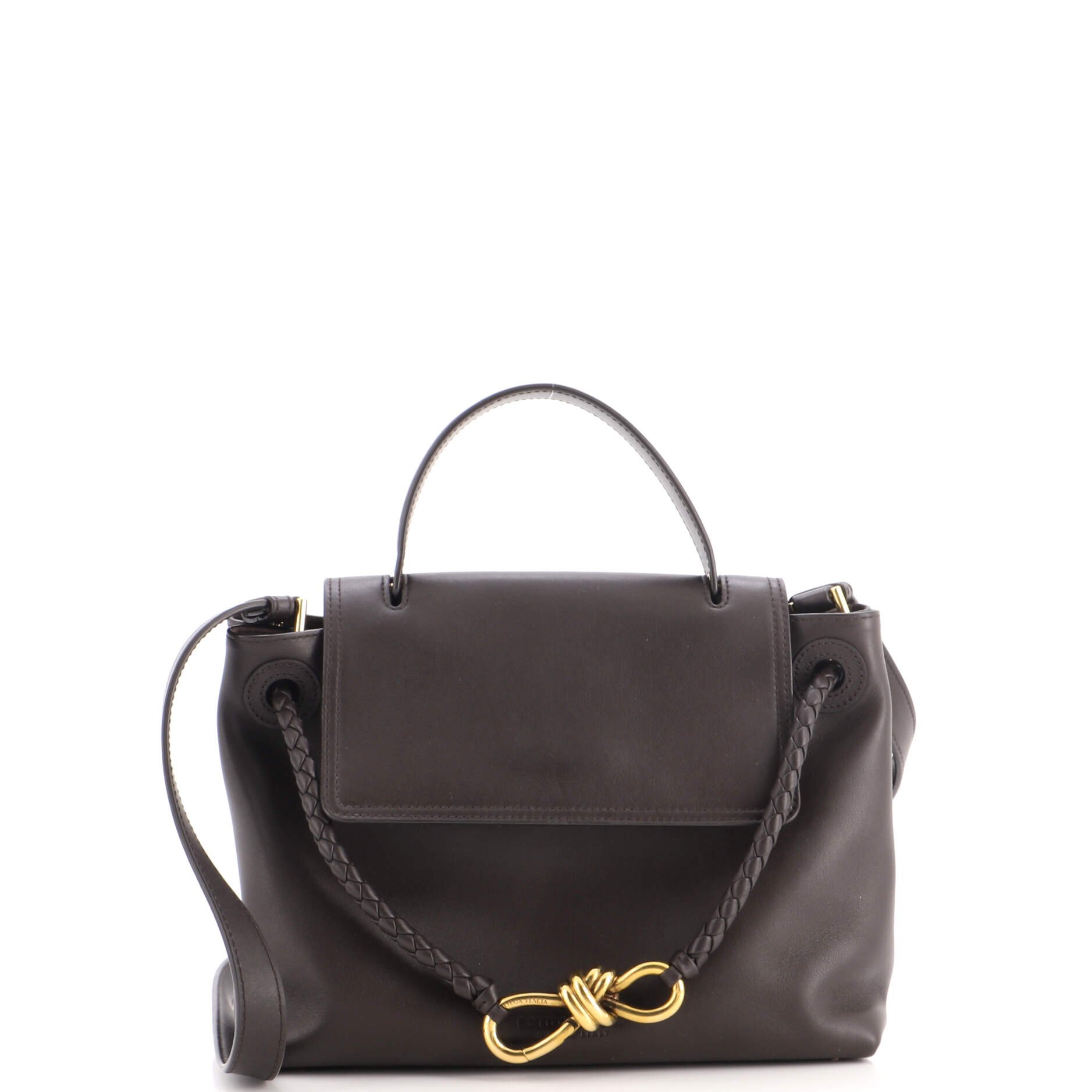 Ciao Ciao Top Handle Bag Leather with Intrecciato Detail Small
