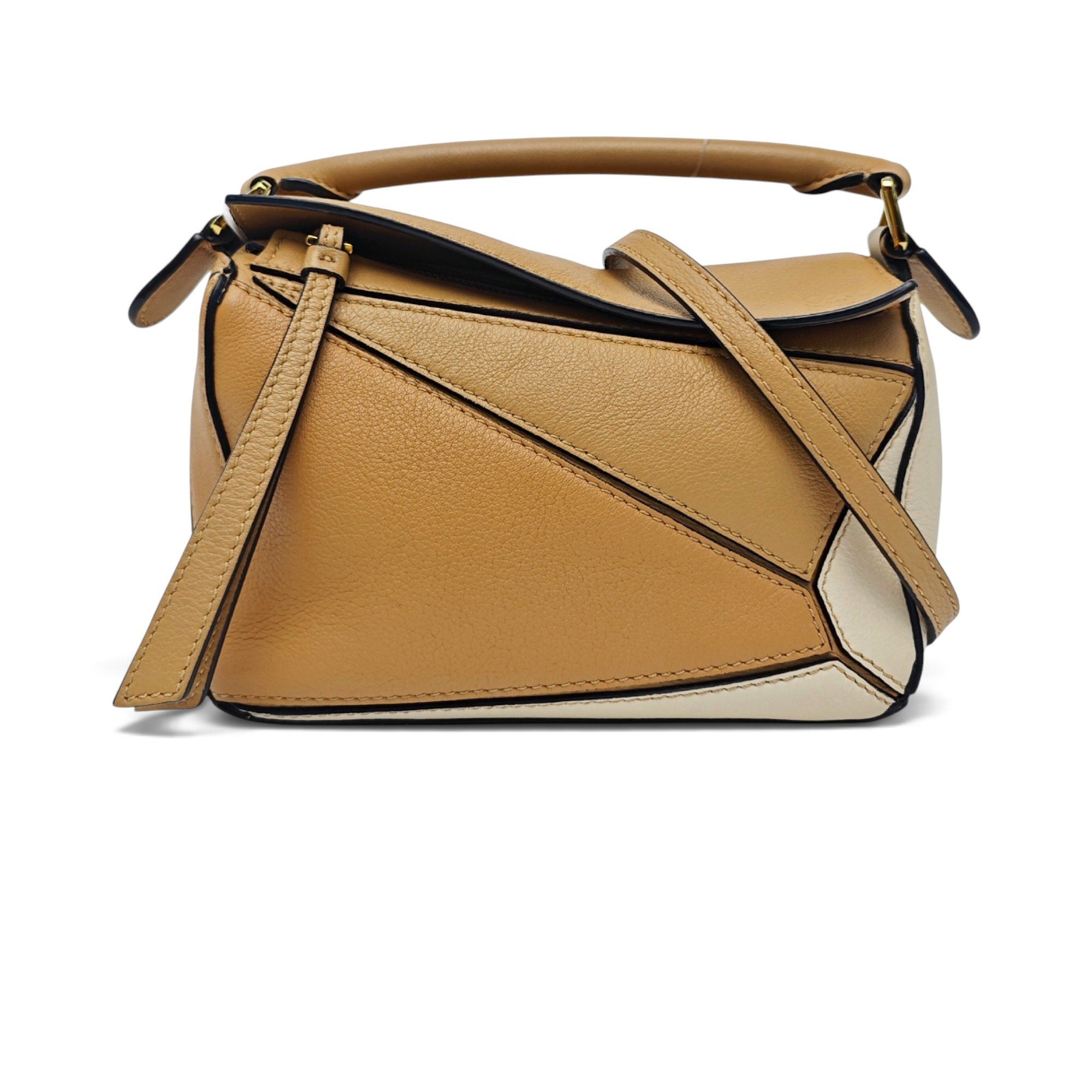 Puzzle leather handbag