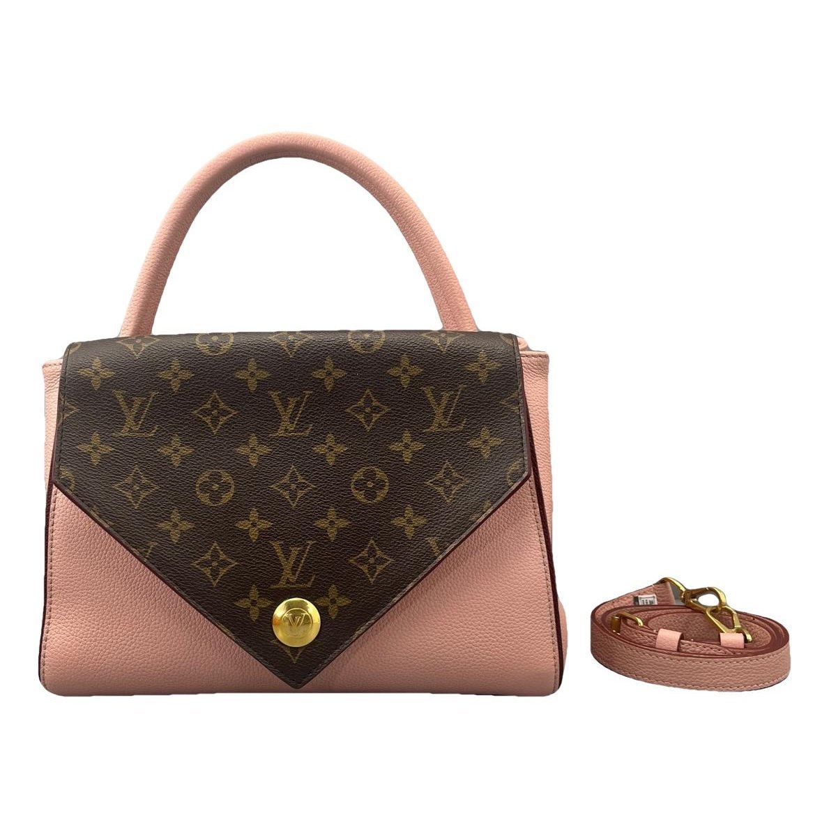 Double V leather handbag