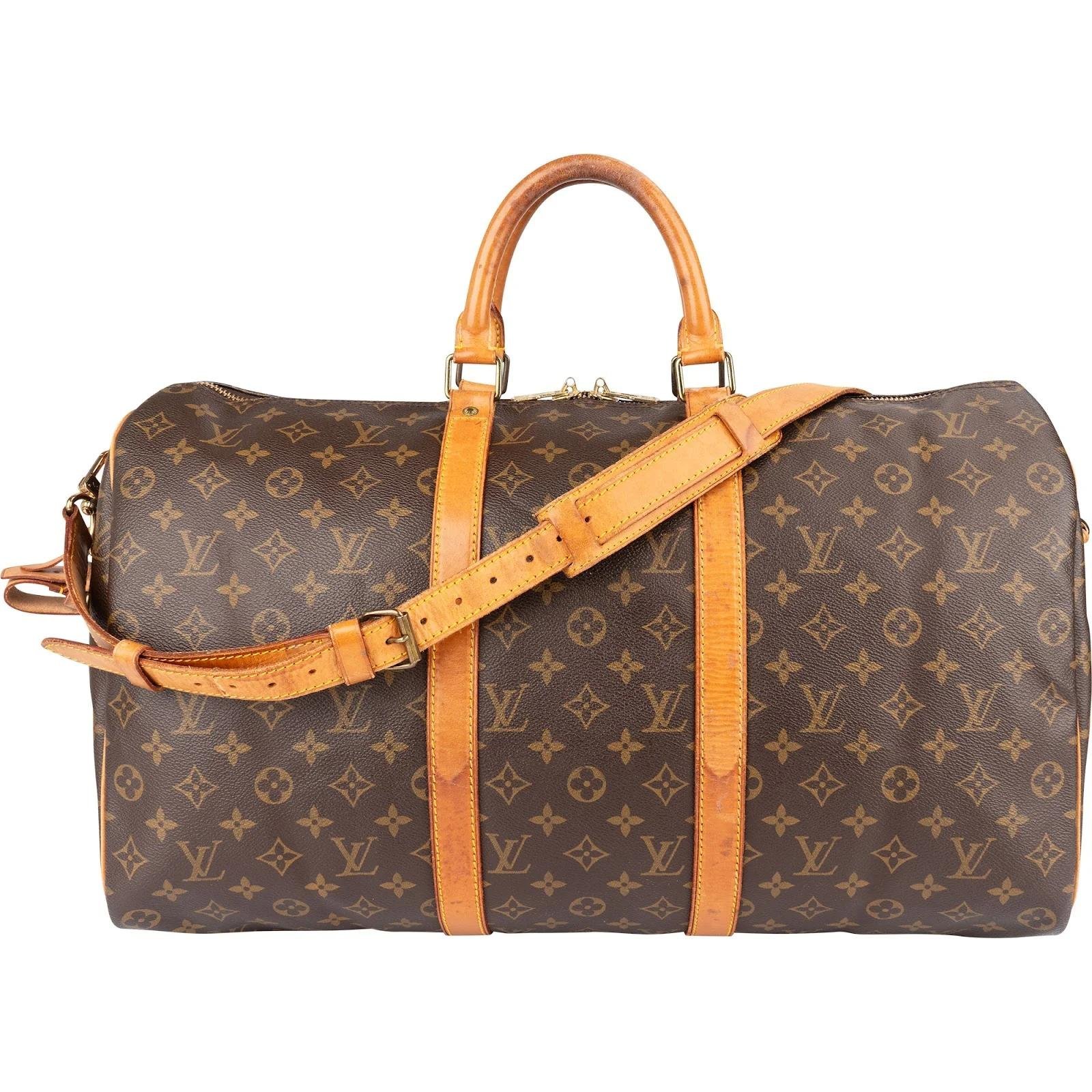 Louis Vuitton Keepall leather travel bag