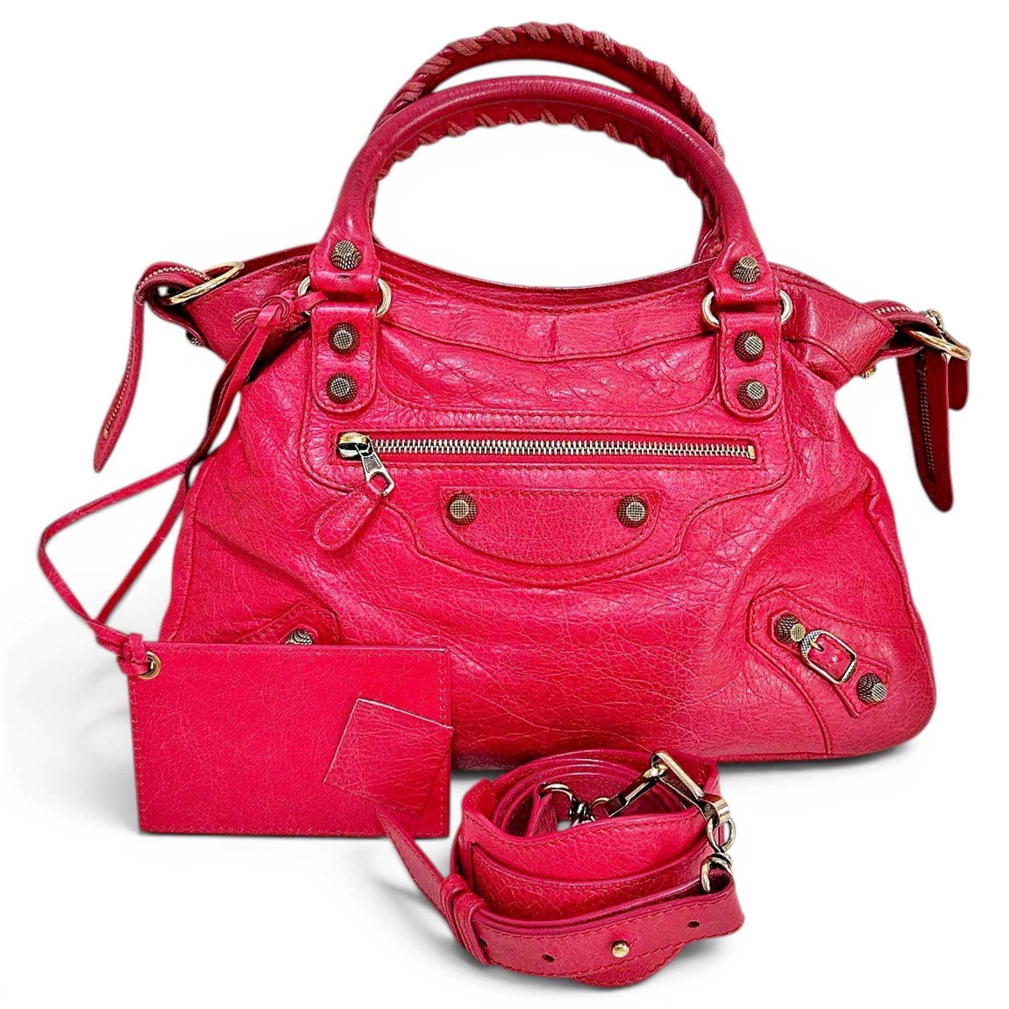 City leather handbag