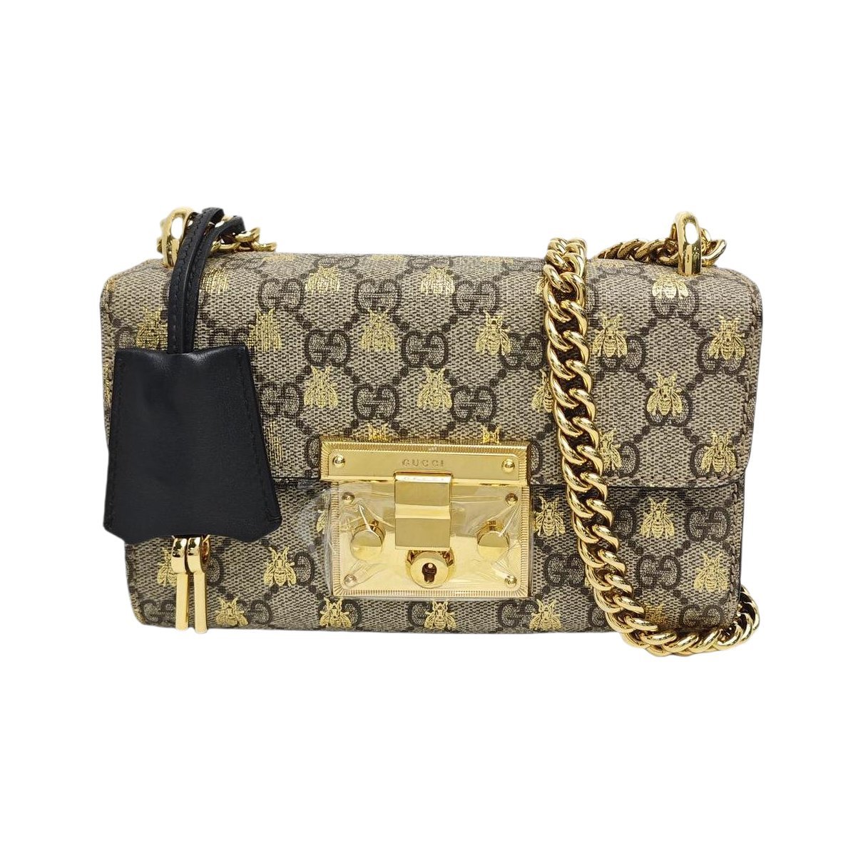 Padlock leather handbag