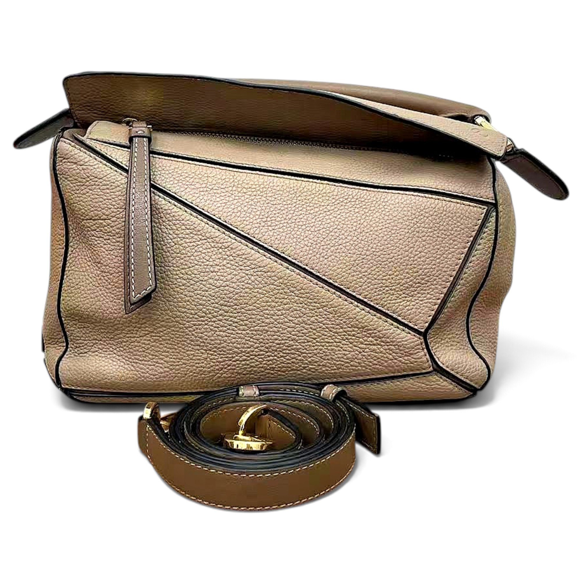 Puzzle leather handbag