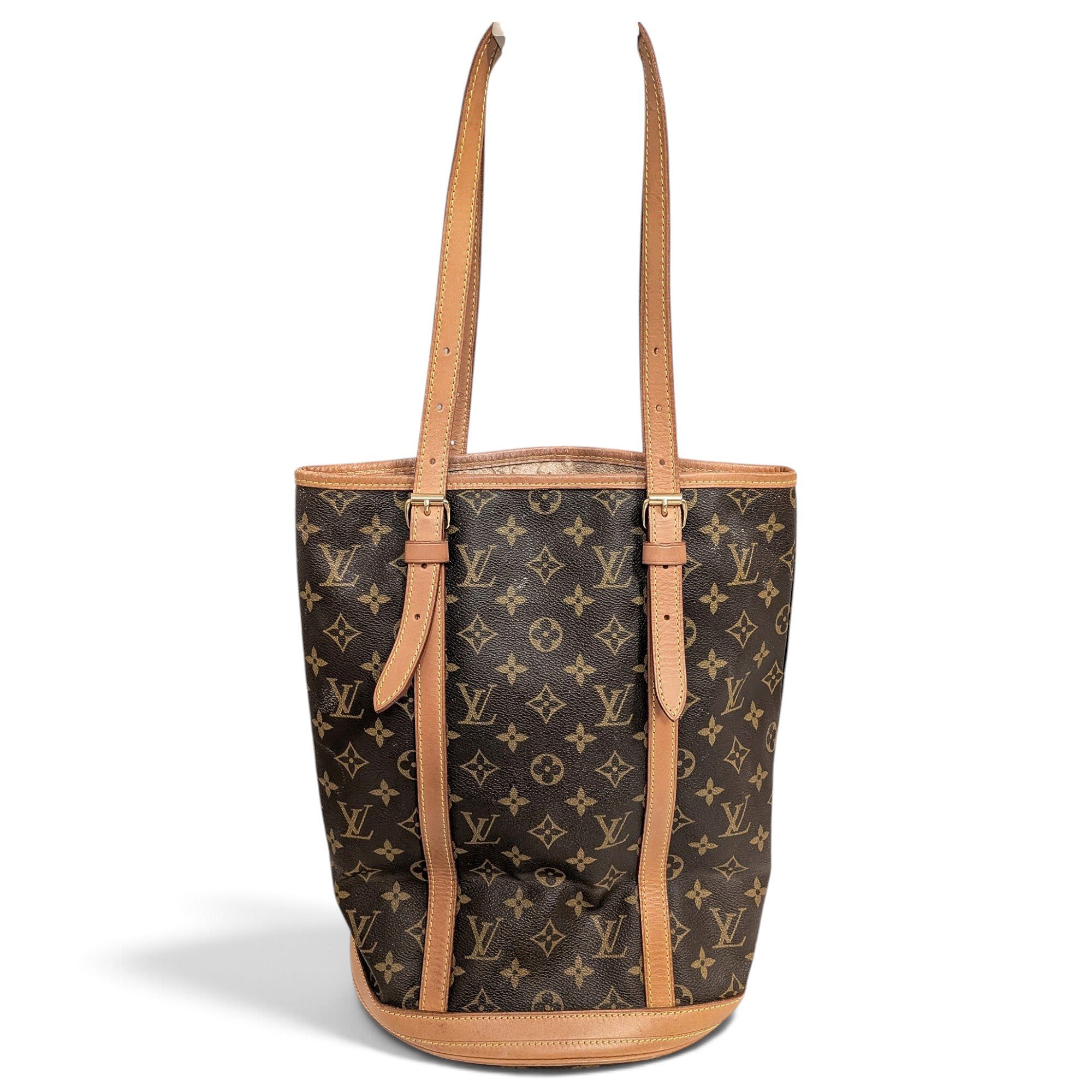Bucket leather handbag