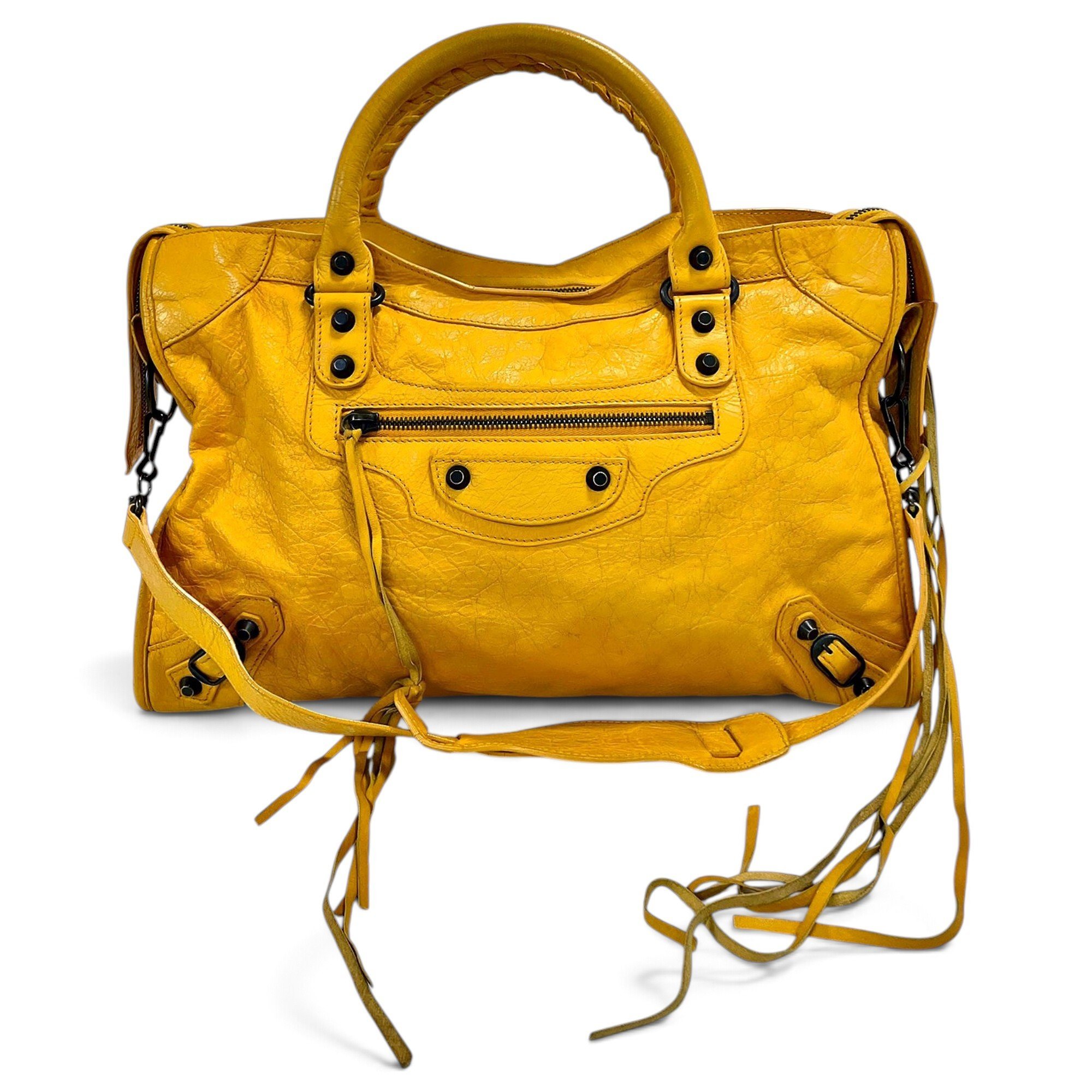 City leather handbag