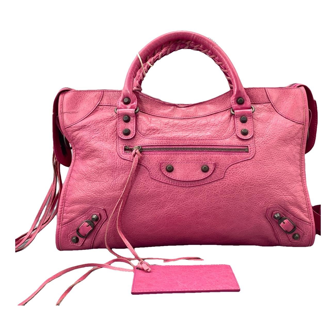 City leather handbag