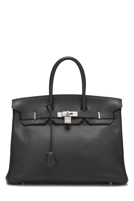 Hermes Black Clemence Birkin 35