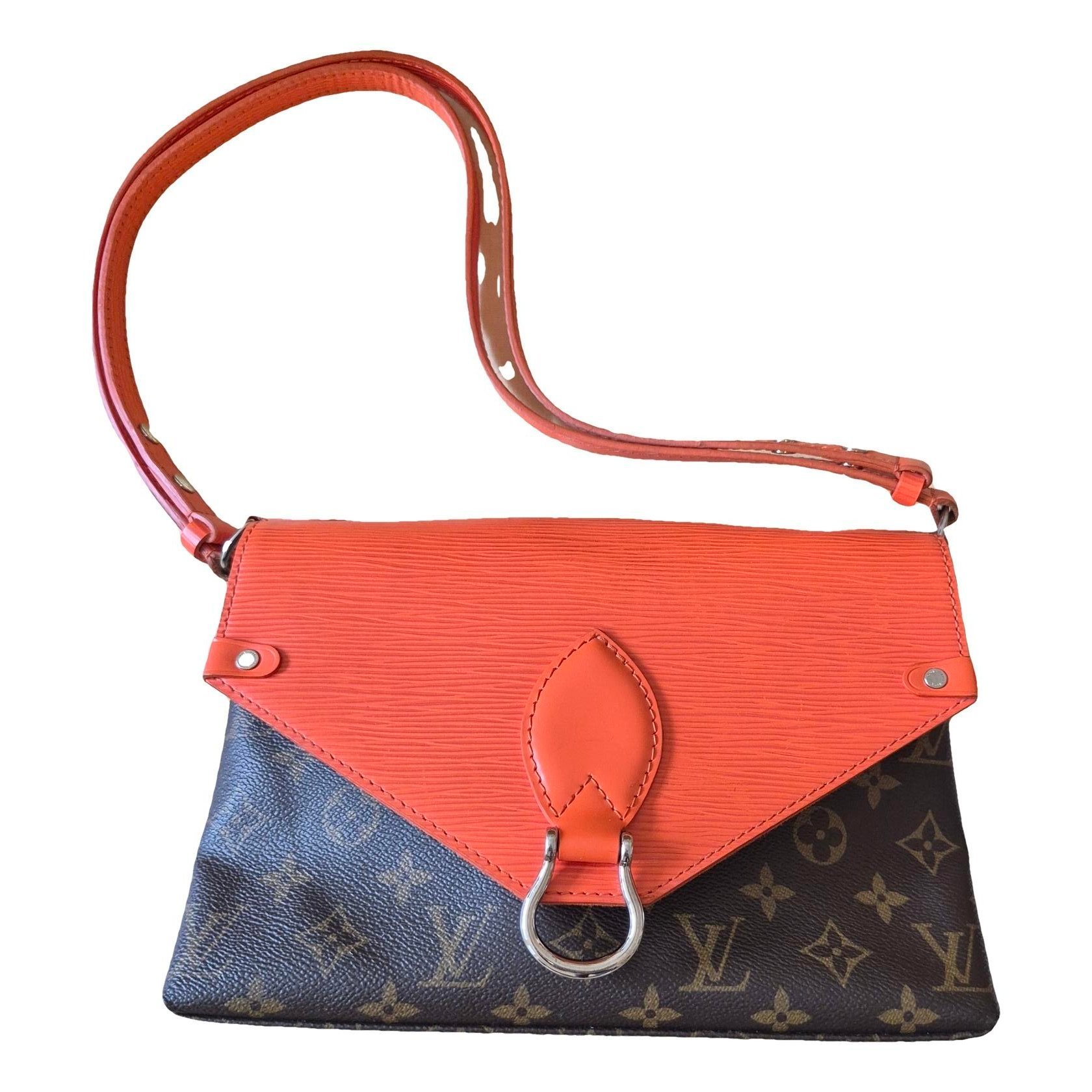 Double V leather handbag