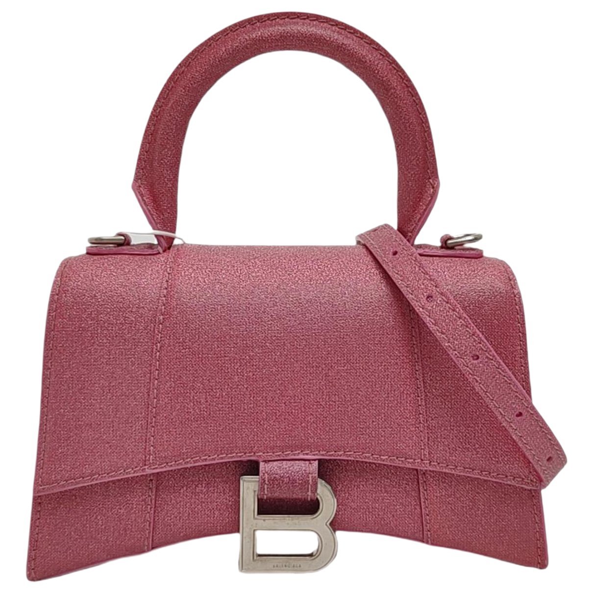 Hourglass leather handbag