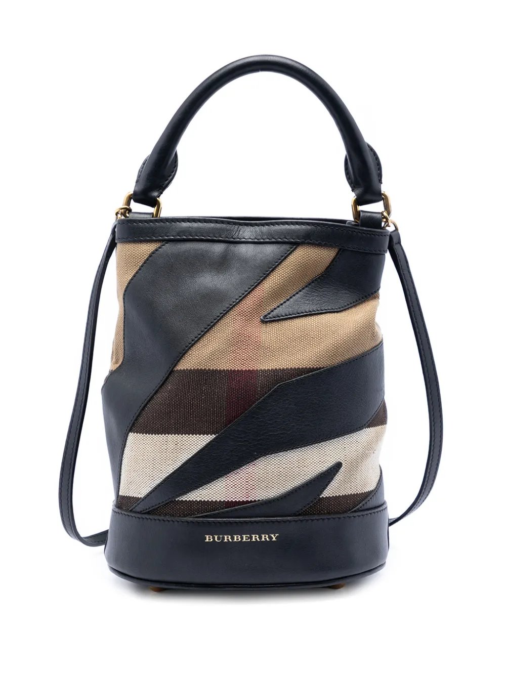 2010-2026 Mega Check Canvas and Leather Bucket Bag backpack