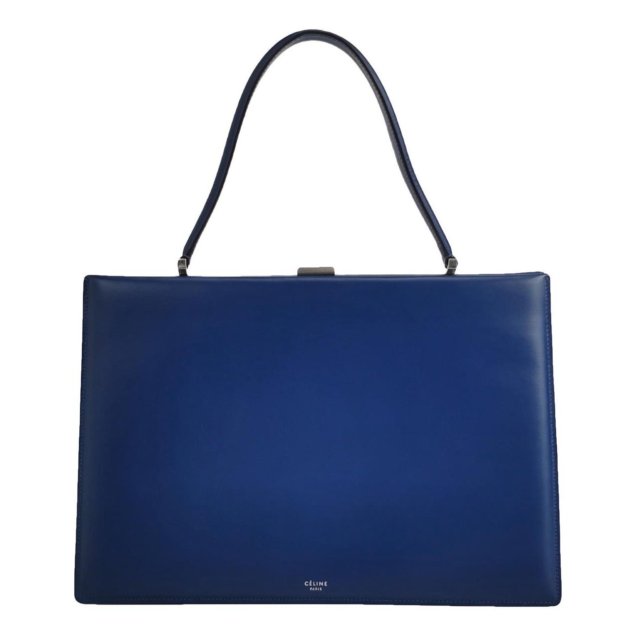 Clasp leather handbag