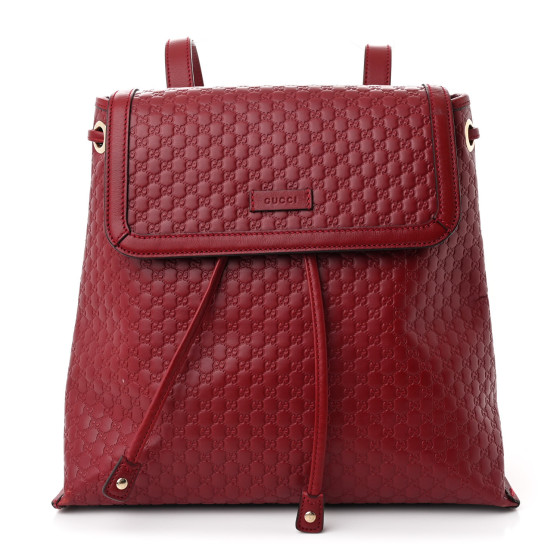 Gucci Microguccissima Drawstring Backpack Red