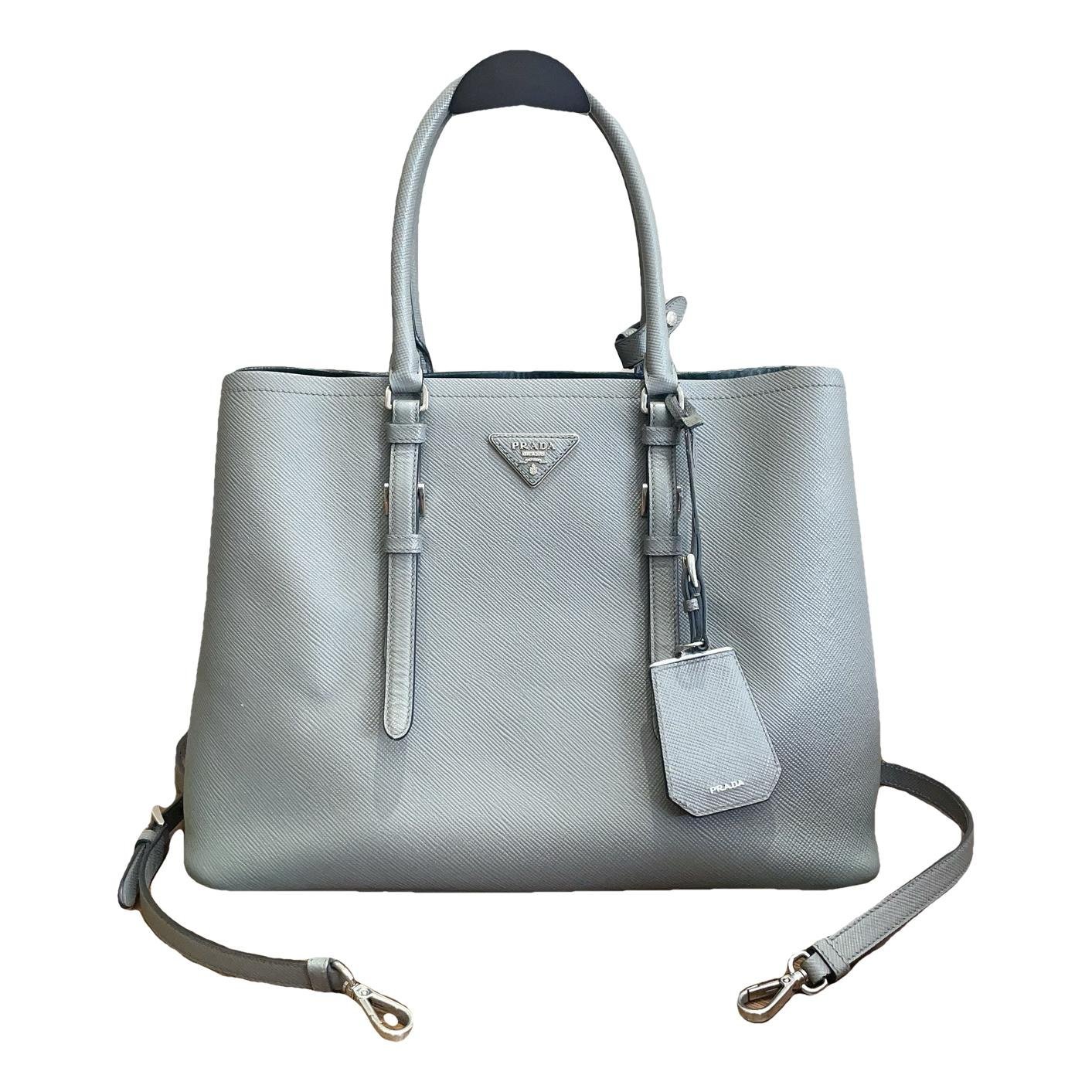 Double leather handbag