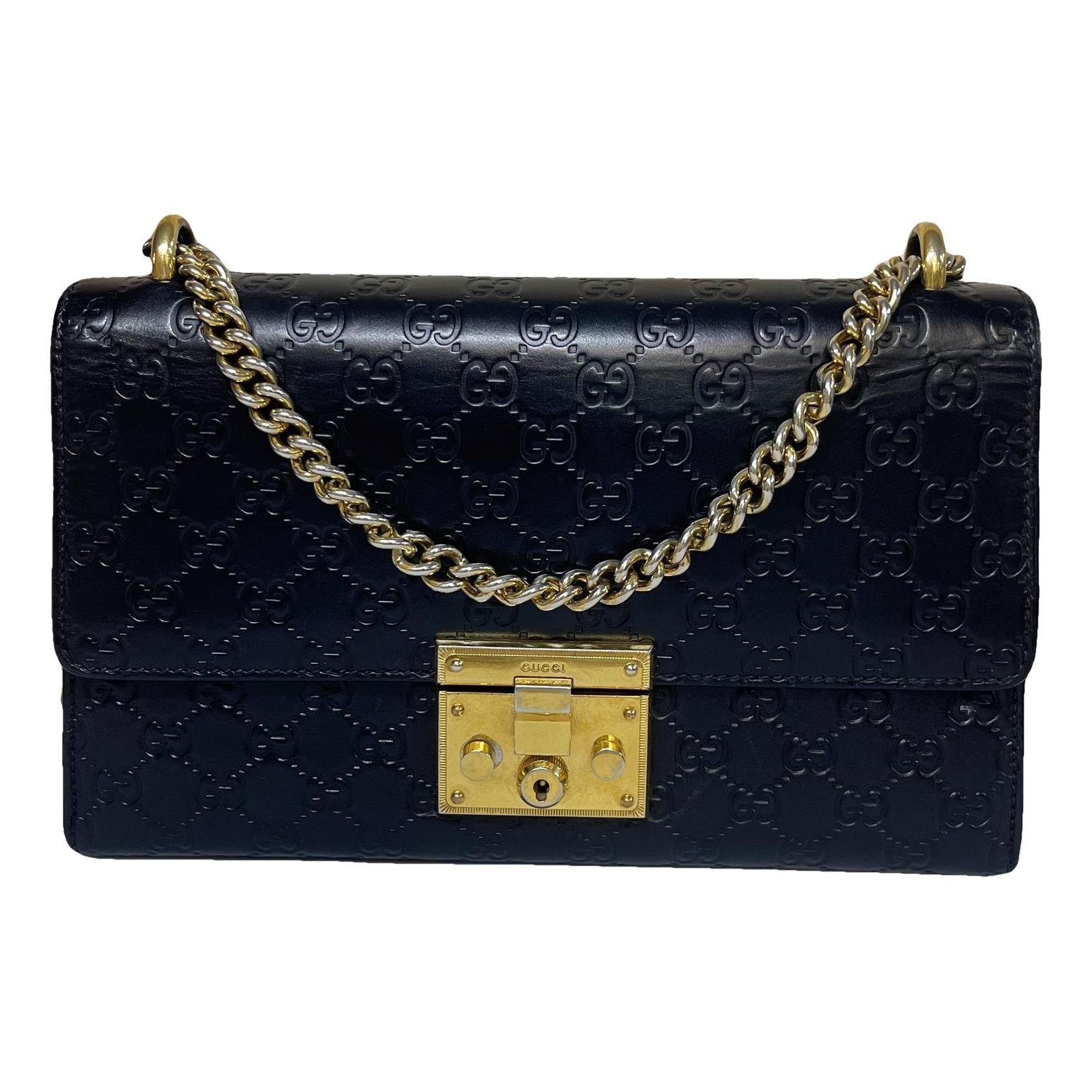 Padlock leather handbag