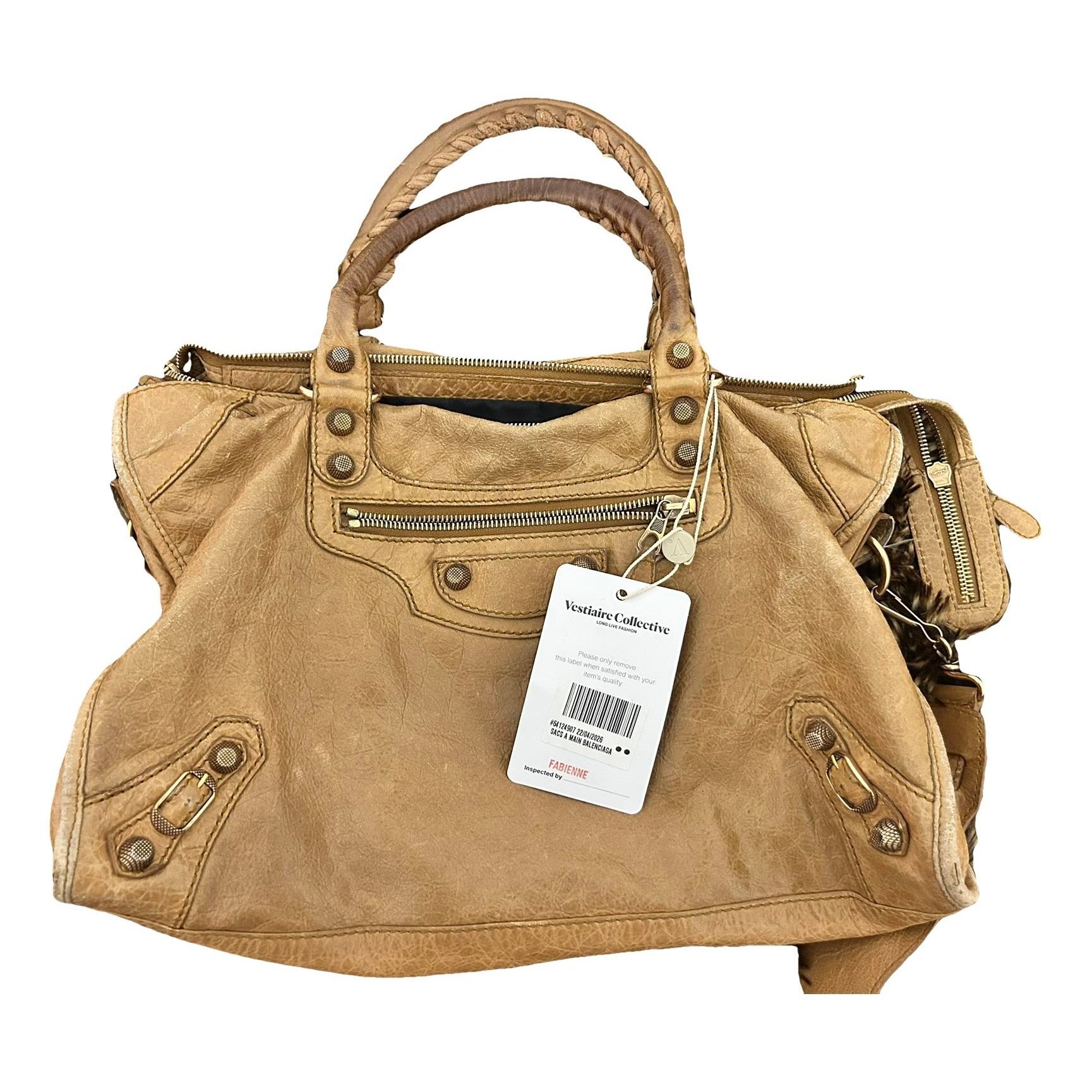 City leather handbag