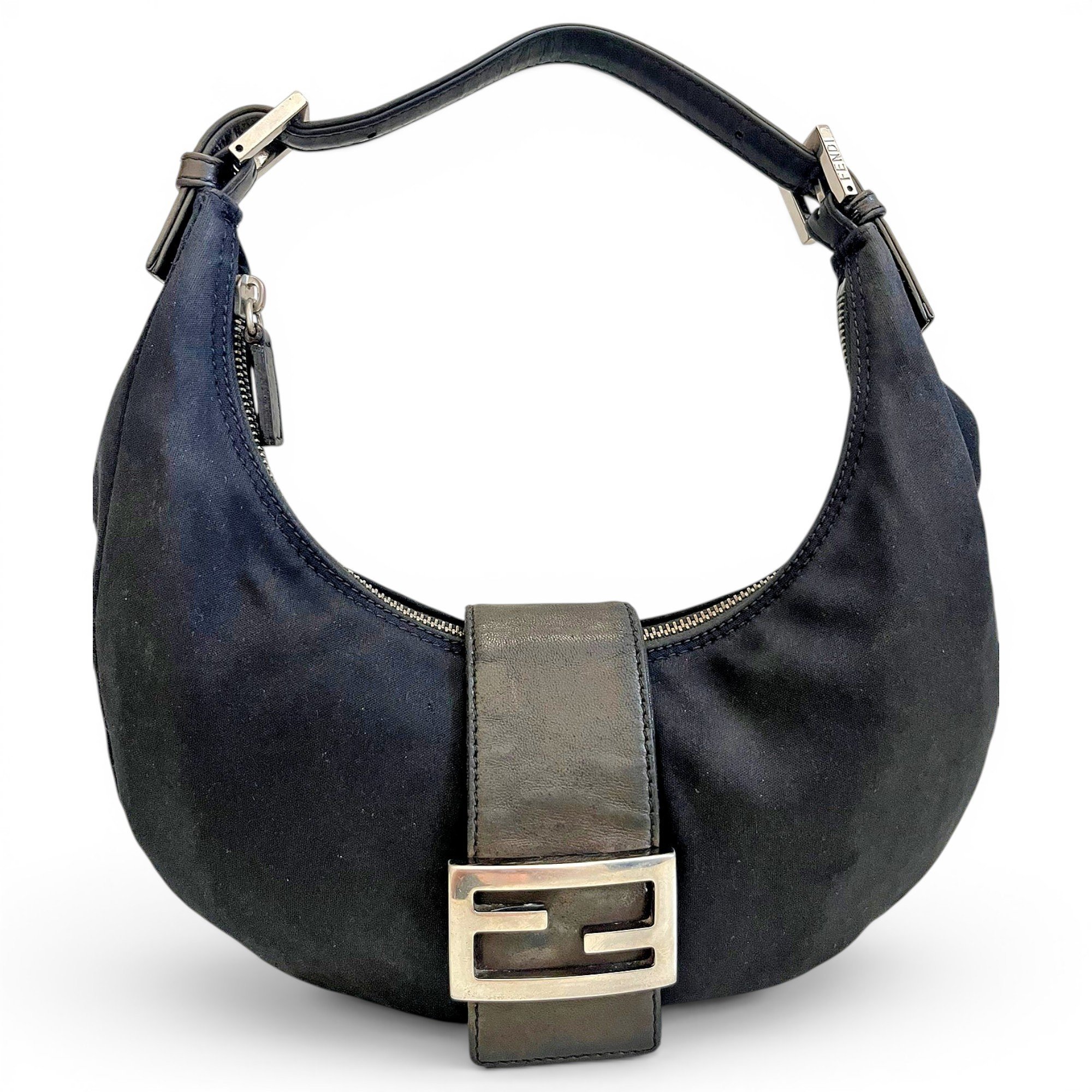 Croissant Vintage cloth handbag