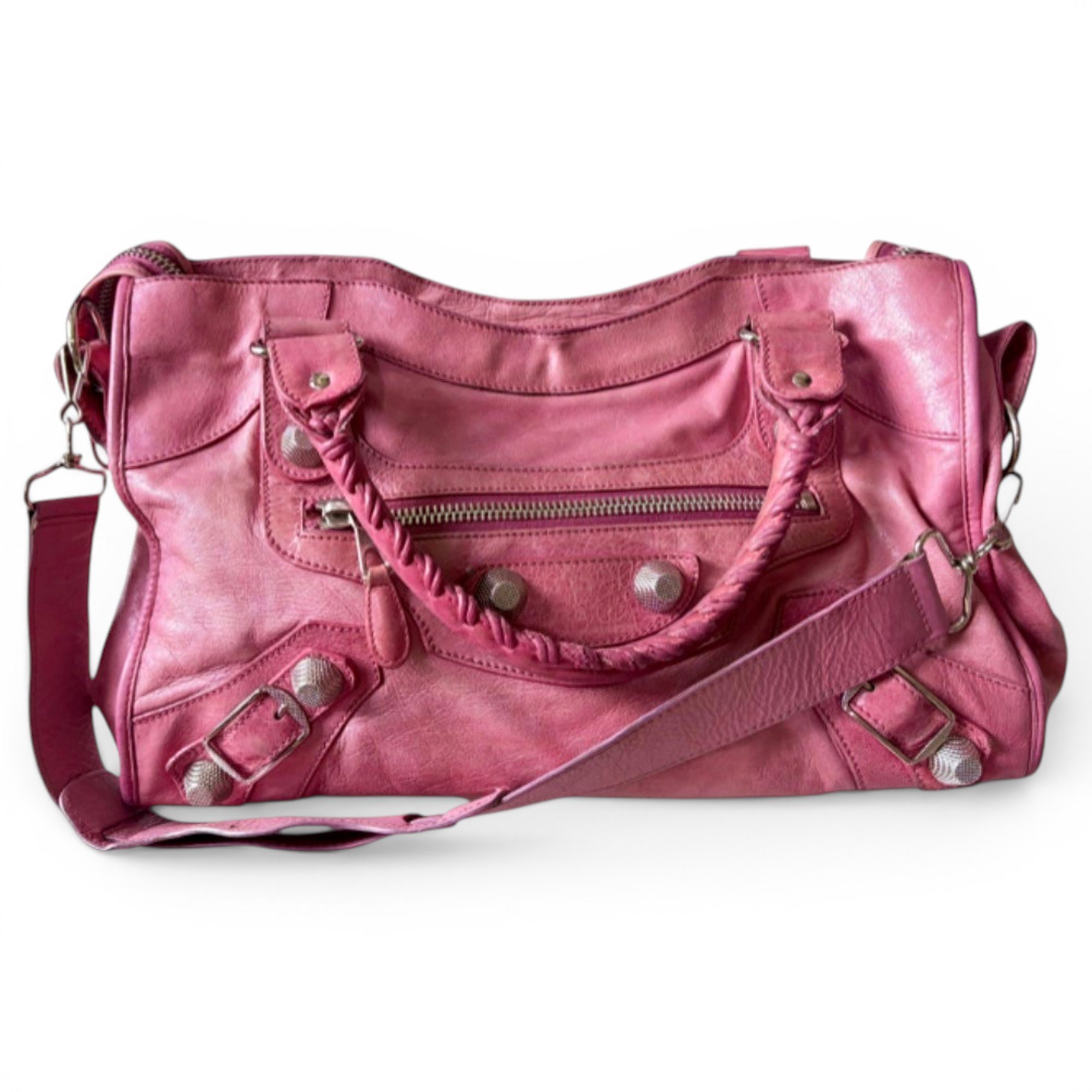 City leather handbag