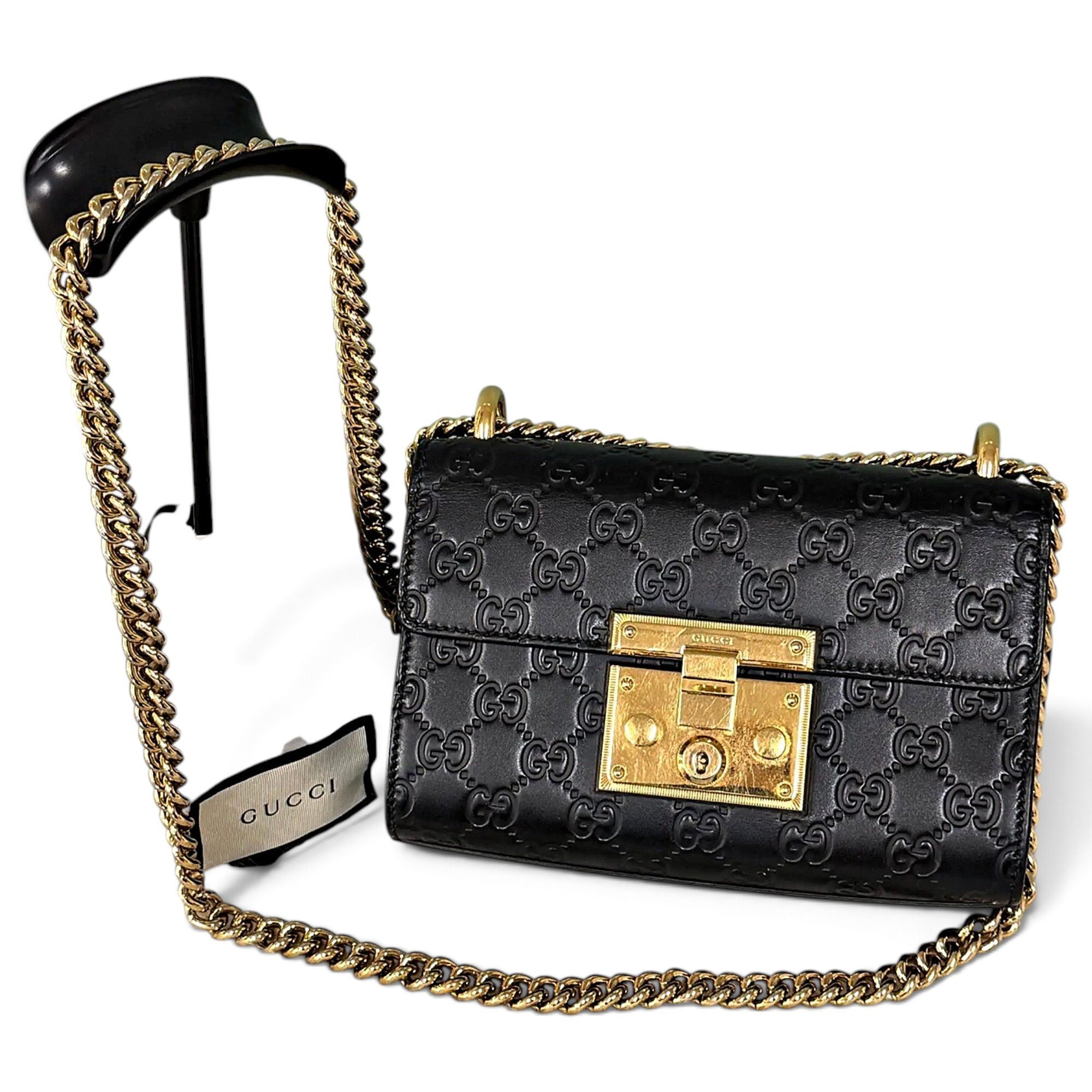 Padlock leather handbag