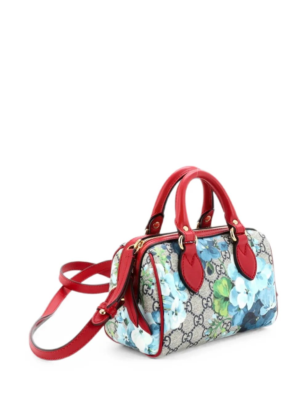 Convertible Boston Bag Blooms Print GG Coated Canvas Nano shoulder bag