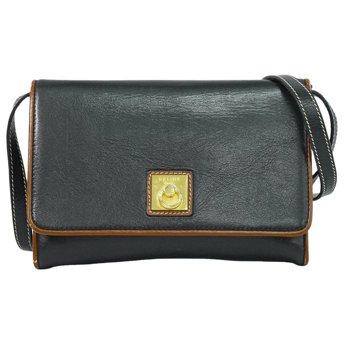 Case flap leather handbag