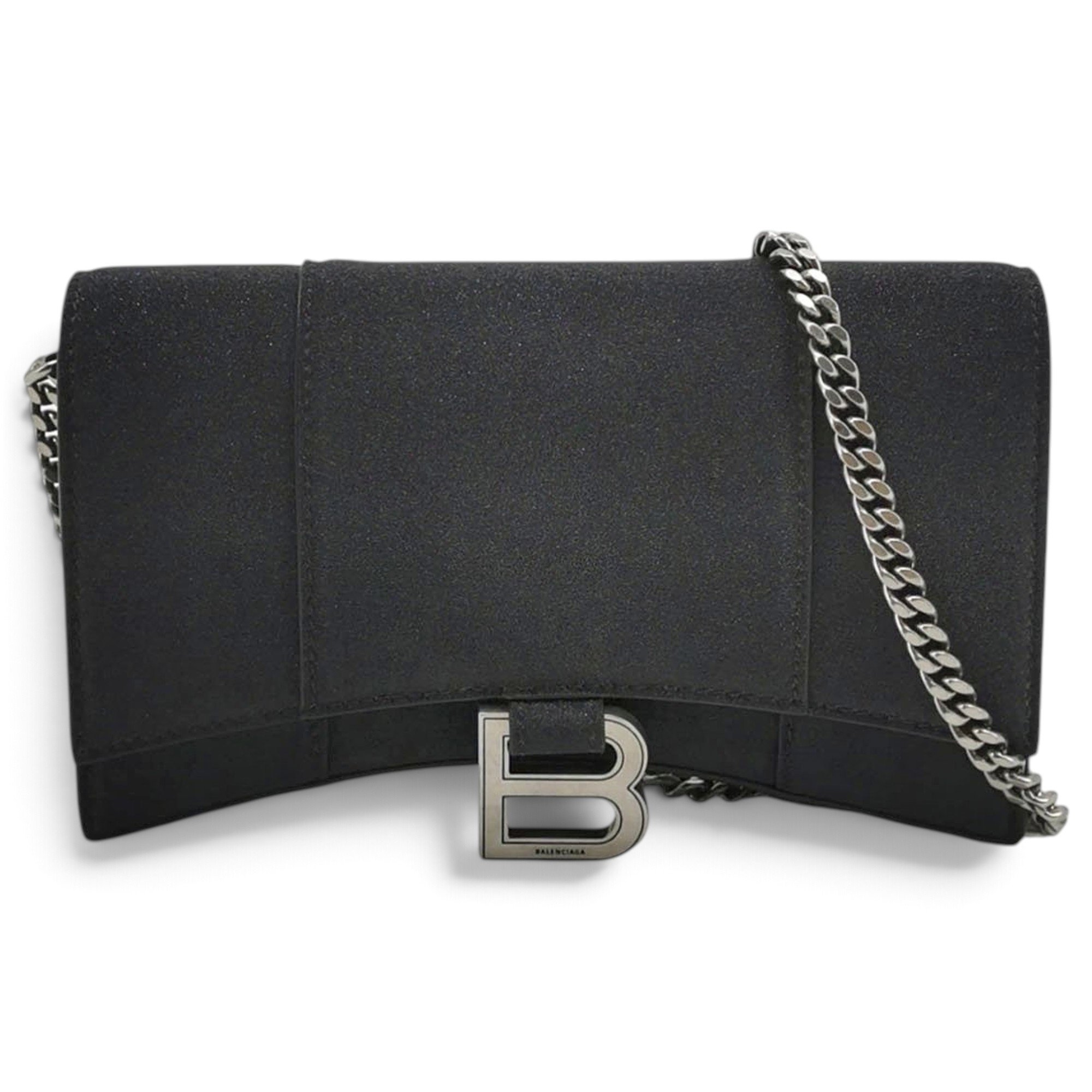 Hourglass leather handbag