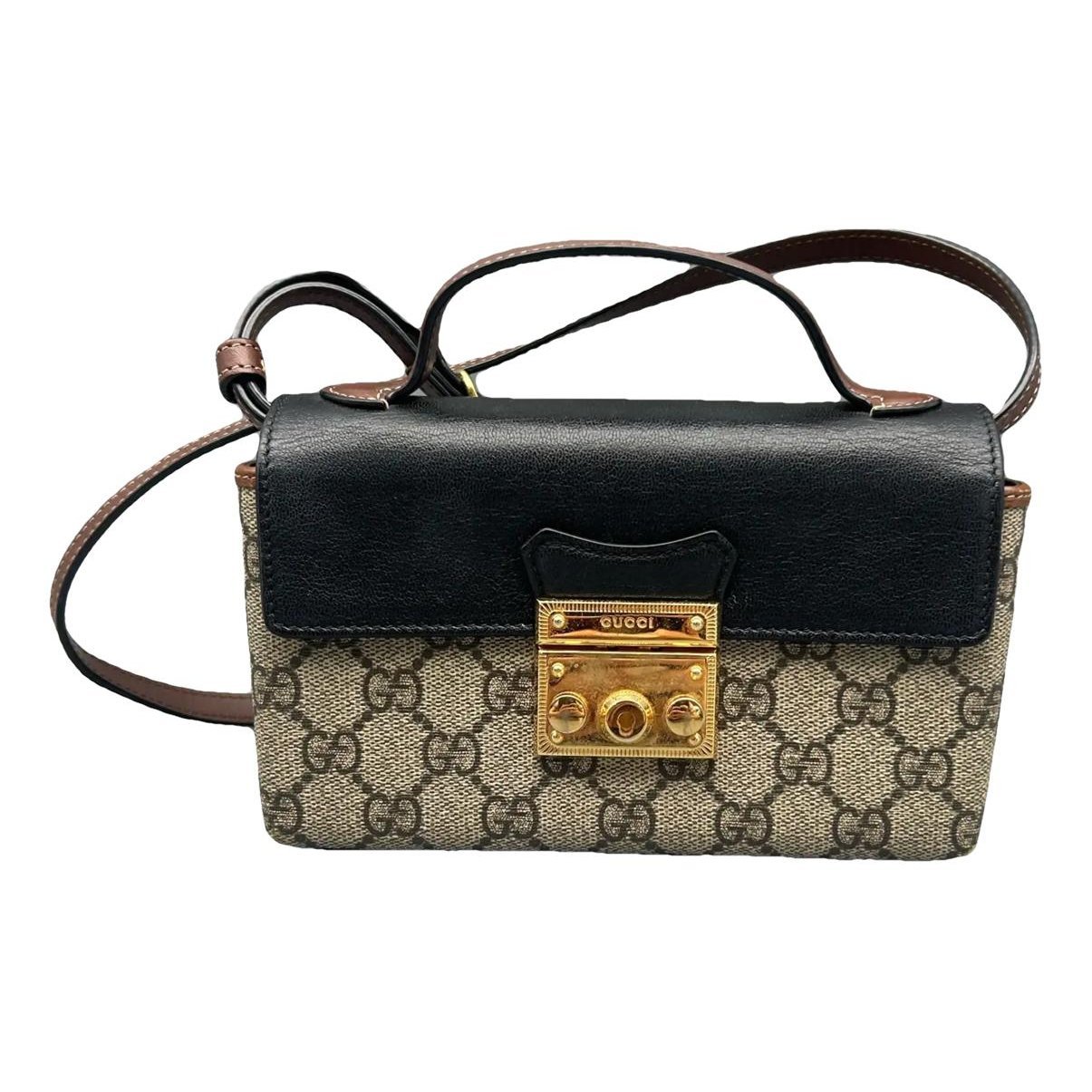 Padlock leather crossbody bag