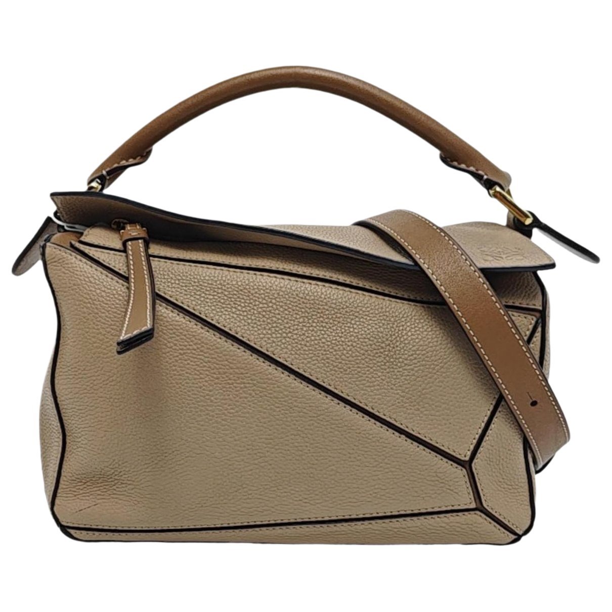 Puzzle leather handbag