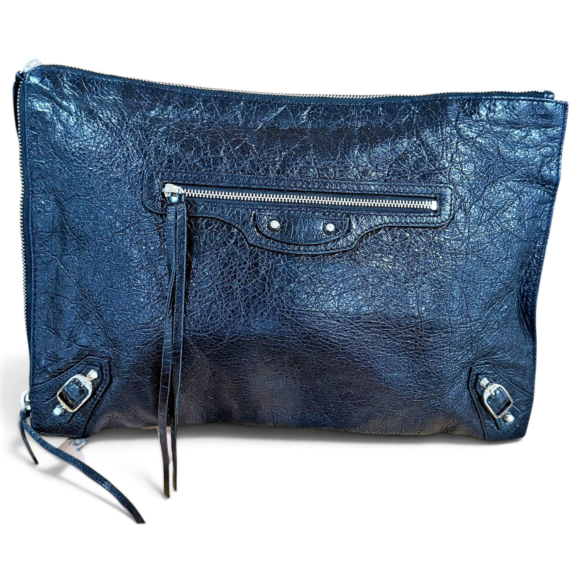 Leather clutch bag