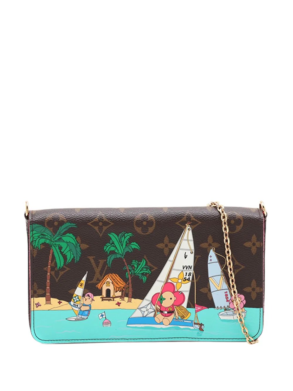 2021-2026 Christmas Animation Sailing Monogram Pochette Felicie Chain Wallet crossbody bag