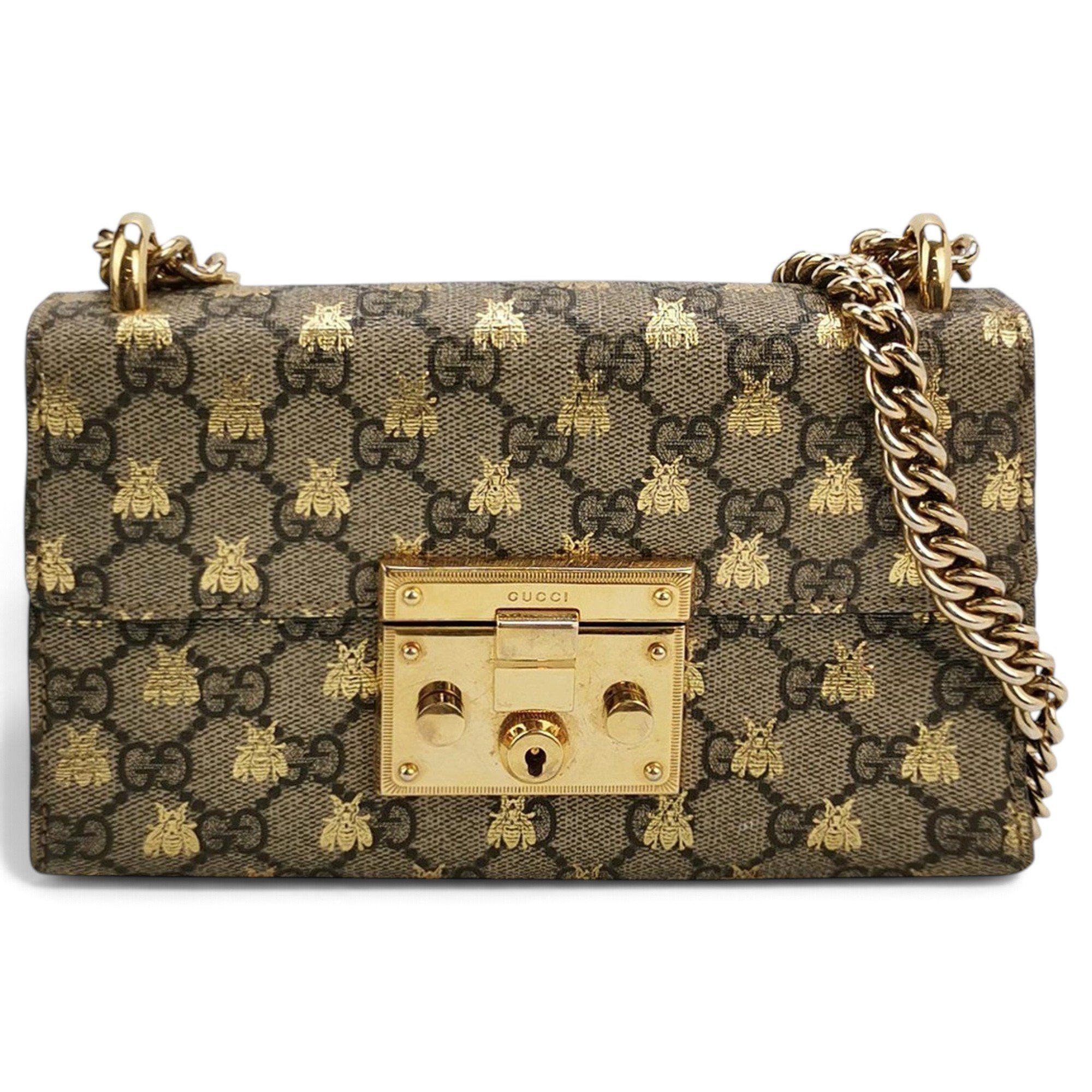 Padlock leather handbag