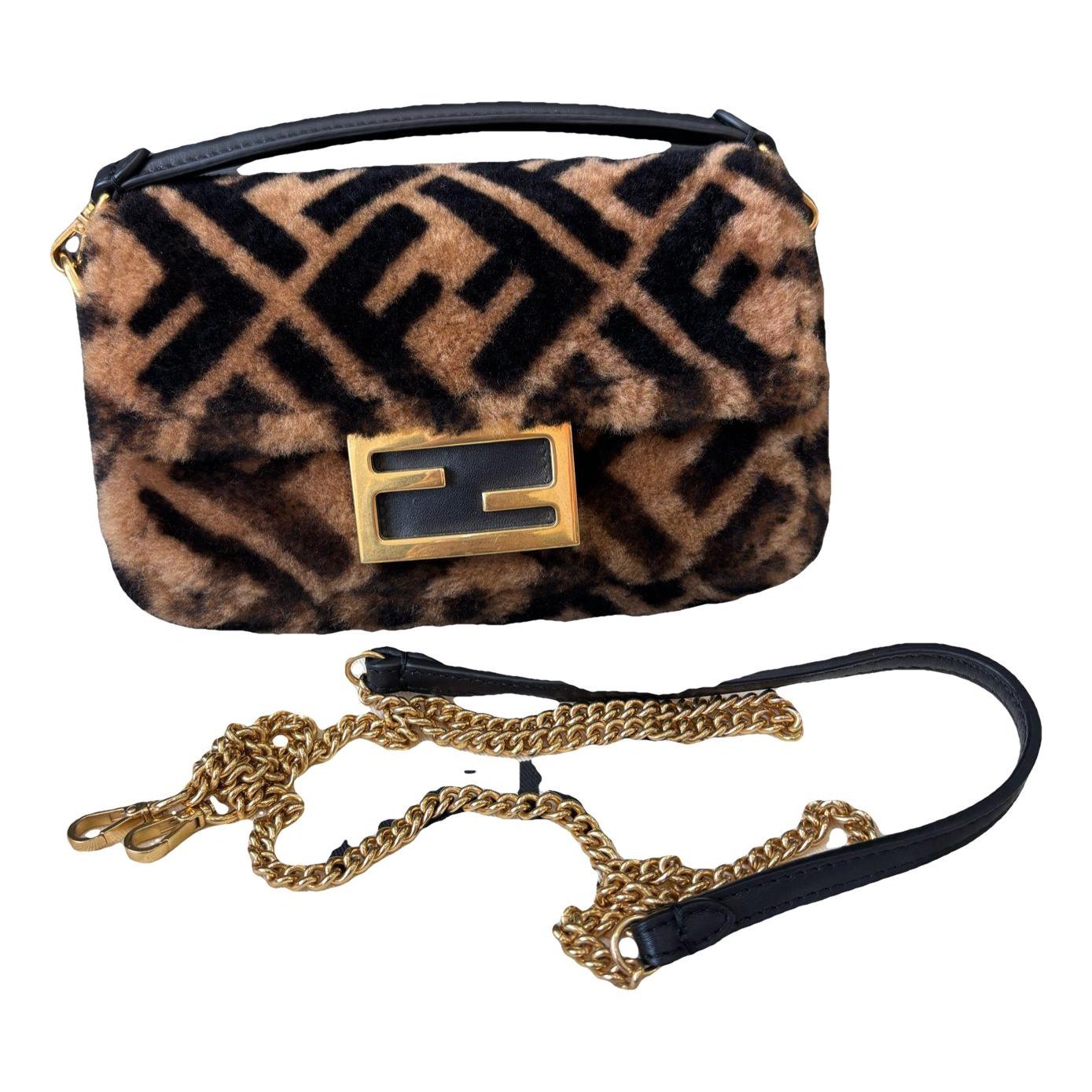 Baguette faux fur handbag