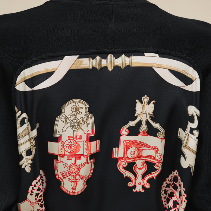 Noir "Ferronnerie Remix" Long-sleeve Twillaine Cardigan