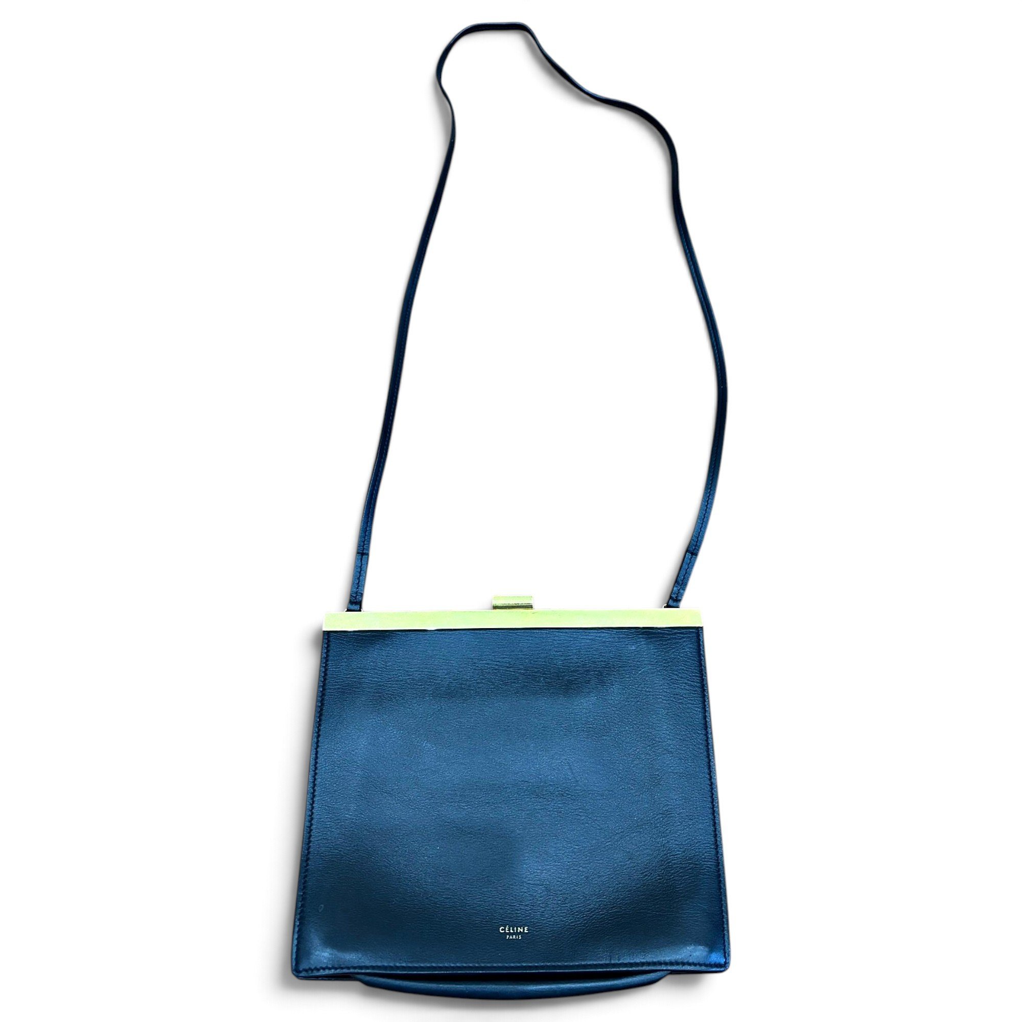 Clasp leather crossbody bag